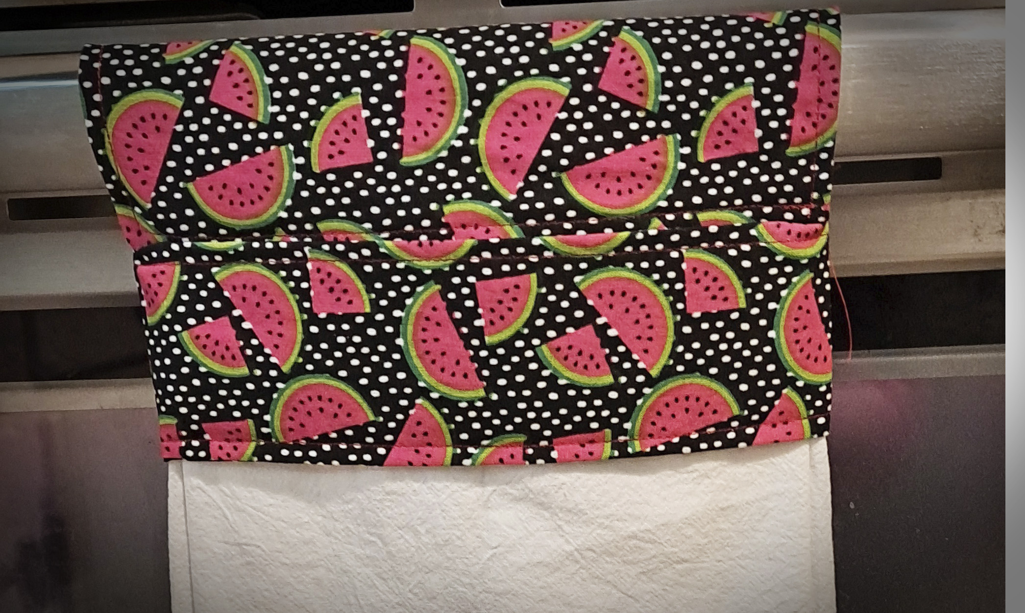Handmade Hanging Dish Towel for Oven - Watermelon Fabric