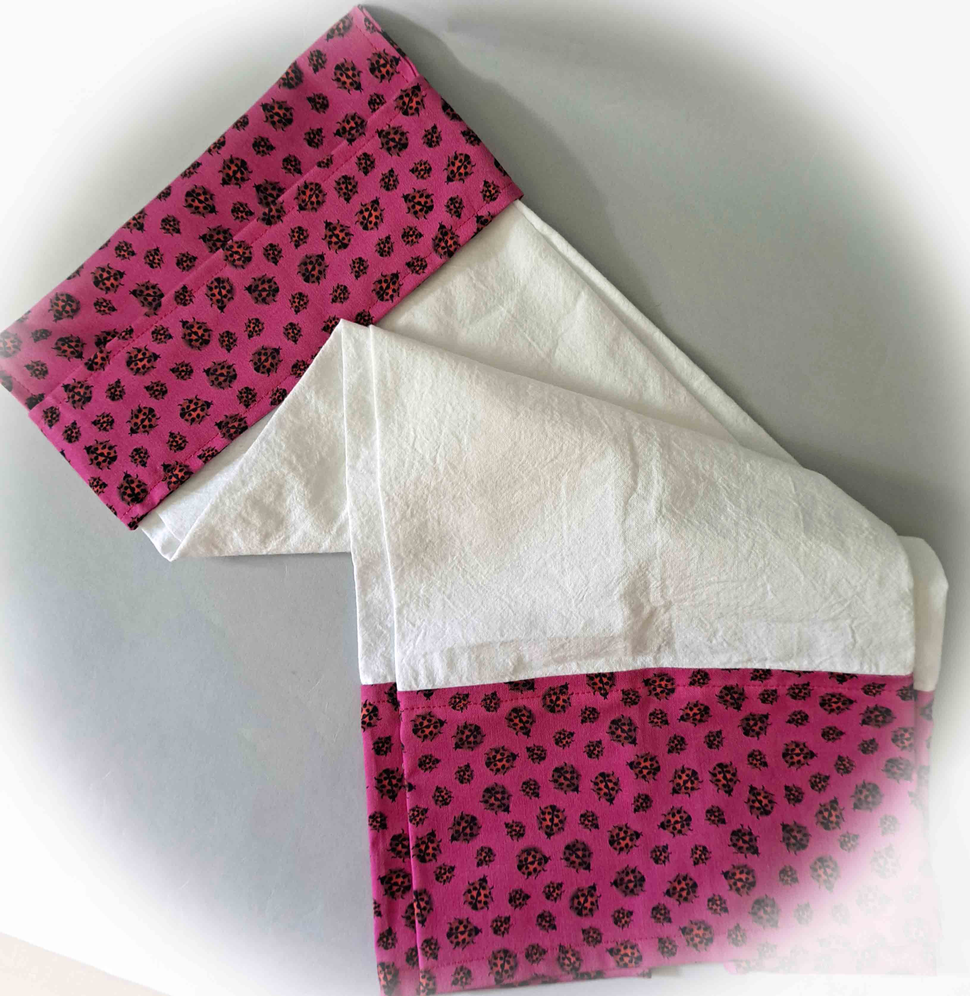 Handmade Hanging Dish Towel for Oven - Ladybug Fabric Accent