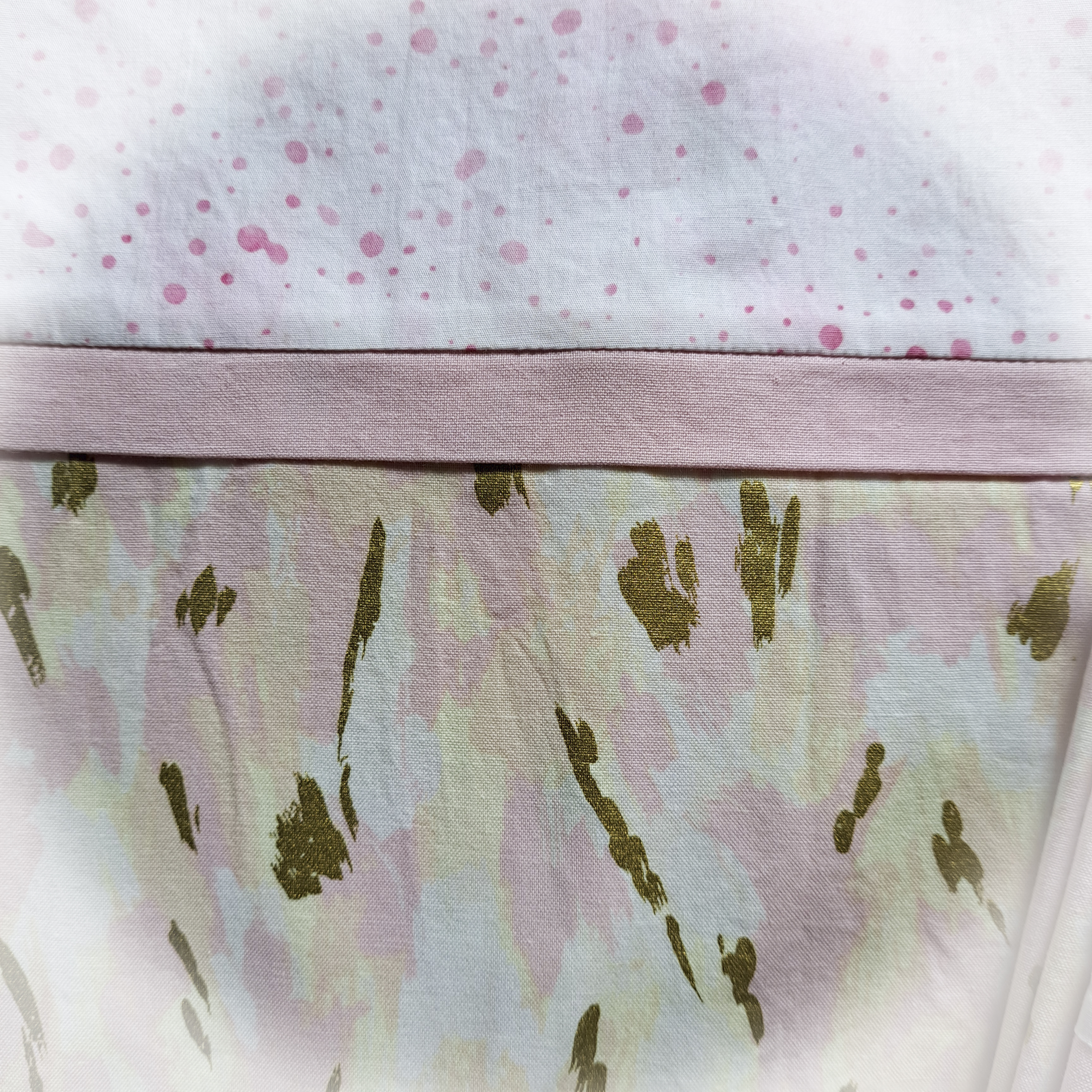 Handmade 100% Cotton Pillowcases - Pink and Gold Fabric - Set of 2