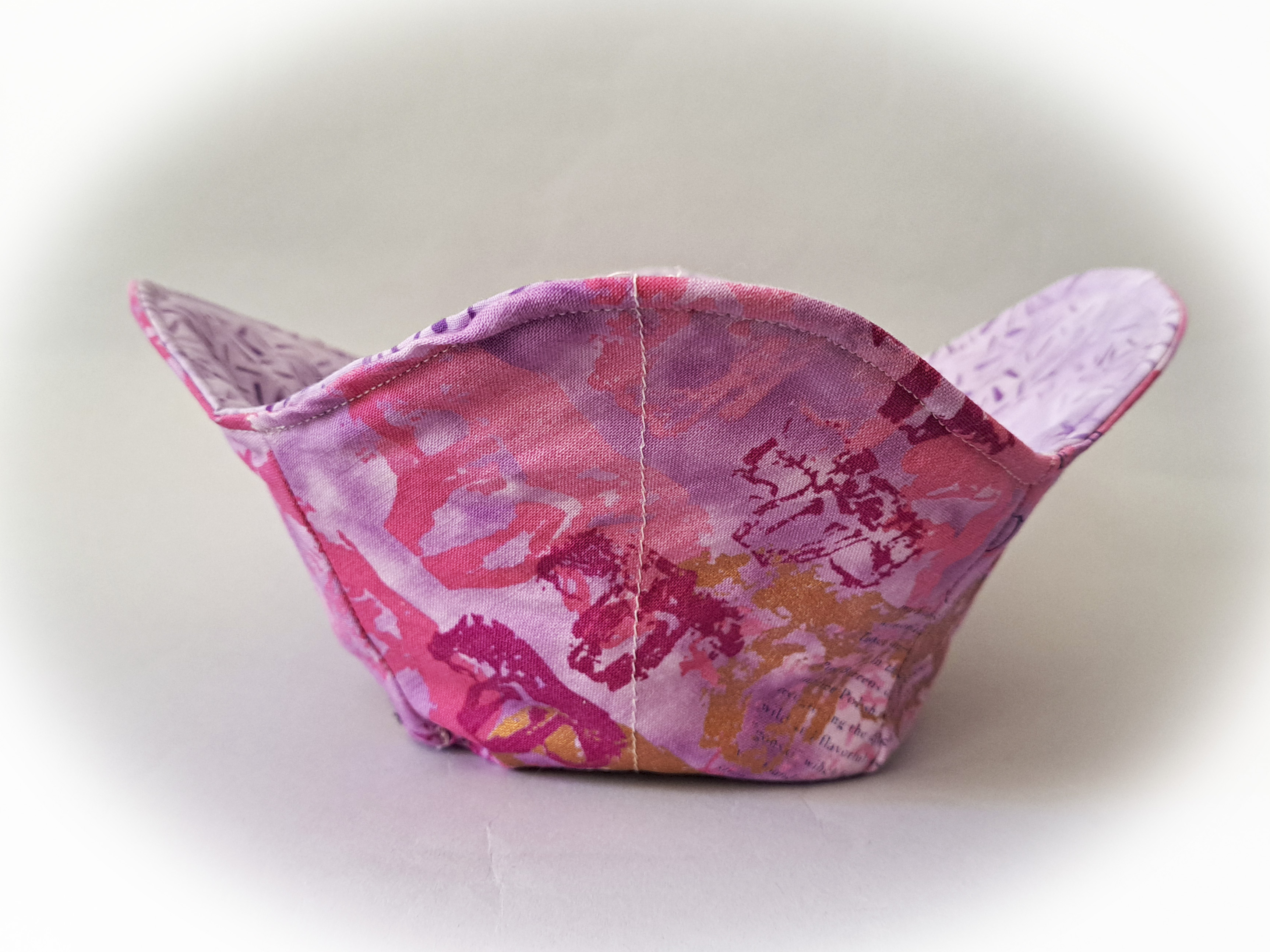 Handmade Reversible Microwave Set of 2 Bowl Cozies - Pink Pickled Mushrooms Fabrics