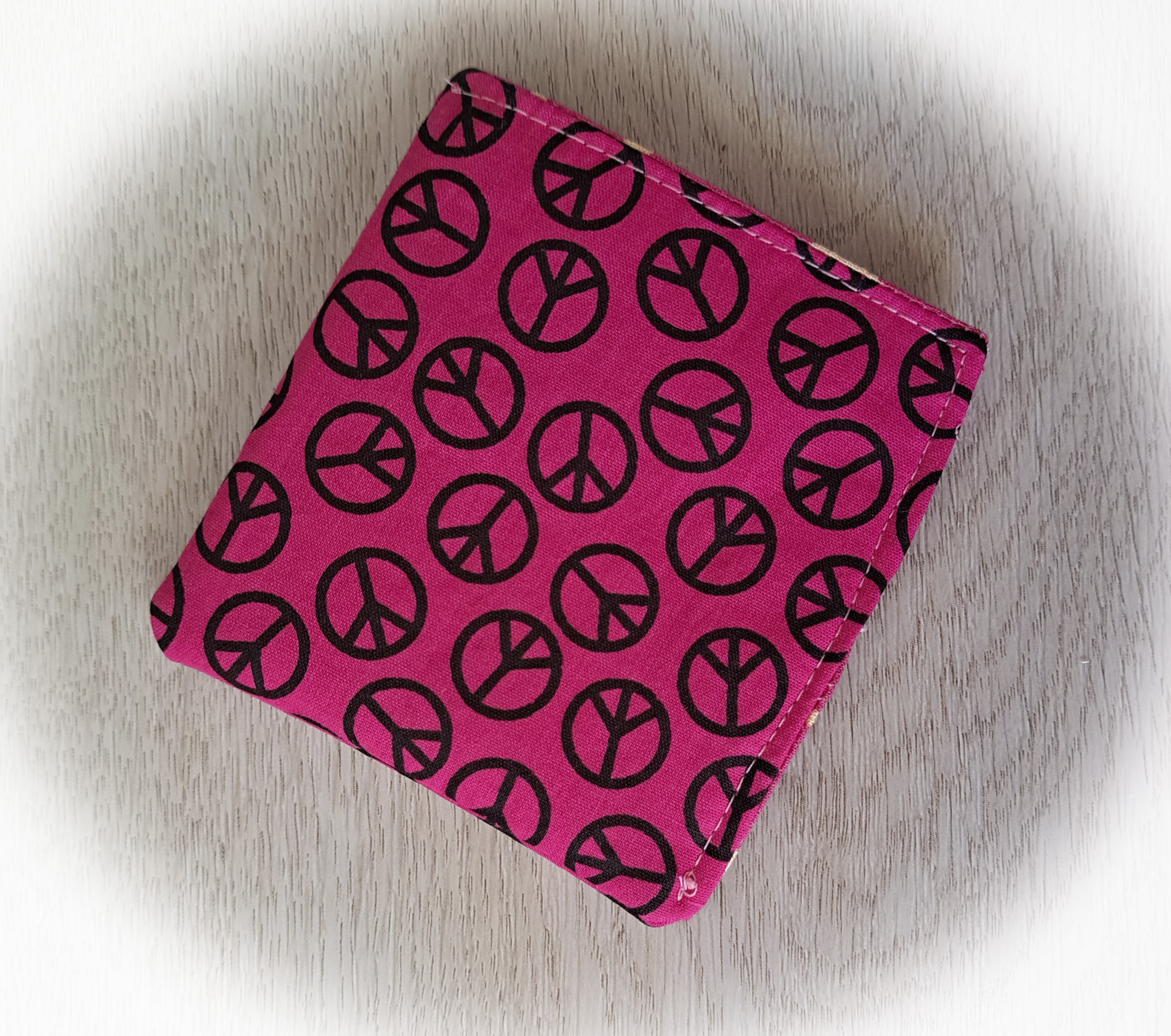 Handmade Fabric Corner Bookmark - Pink Peace Fabric- Set of 2