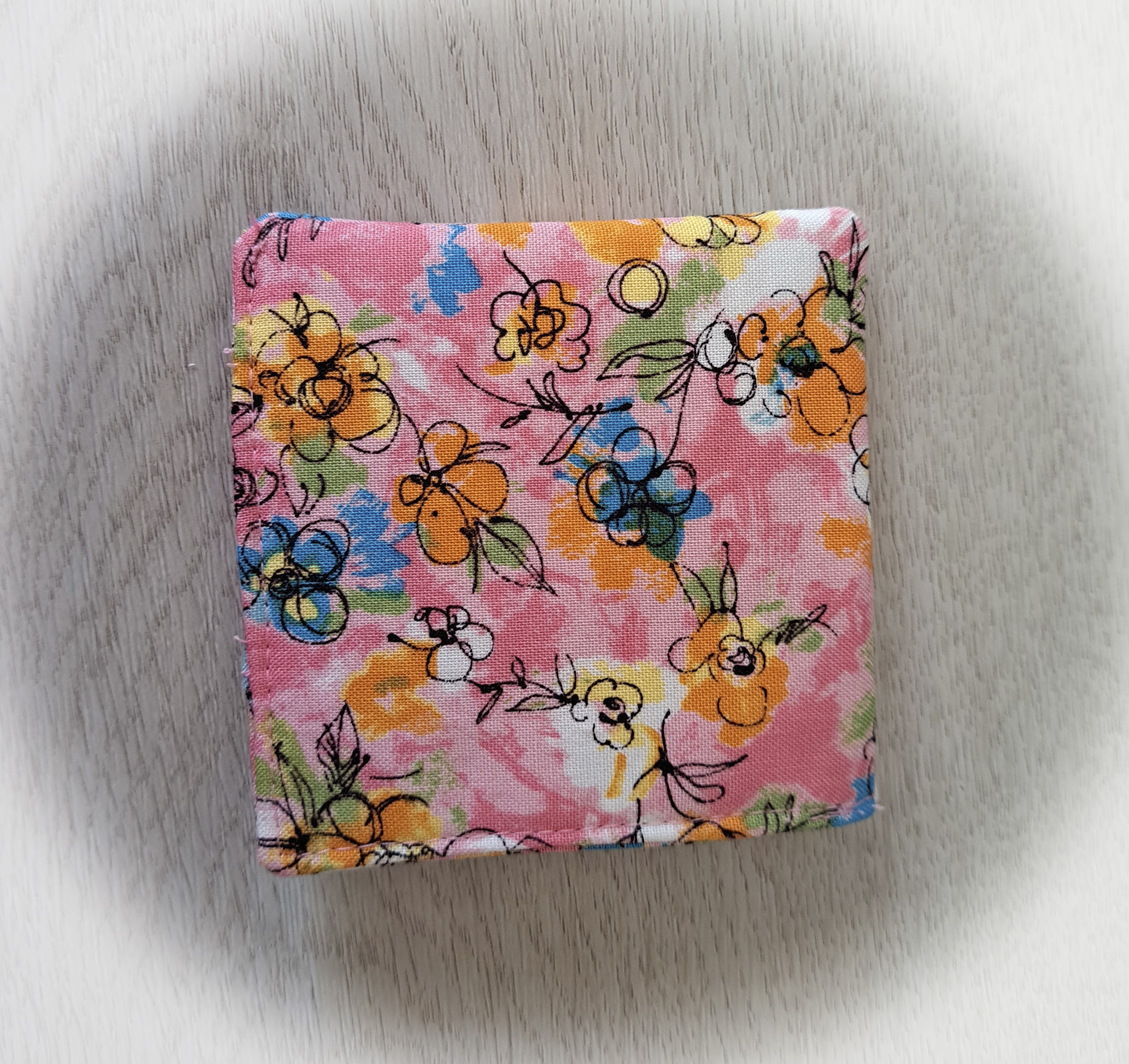 Handmade Fabric Corner Bookmark - Pink Summer Time Flower Fabric - Set of 2