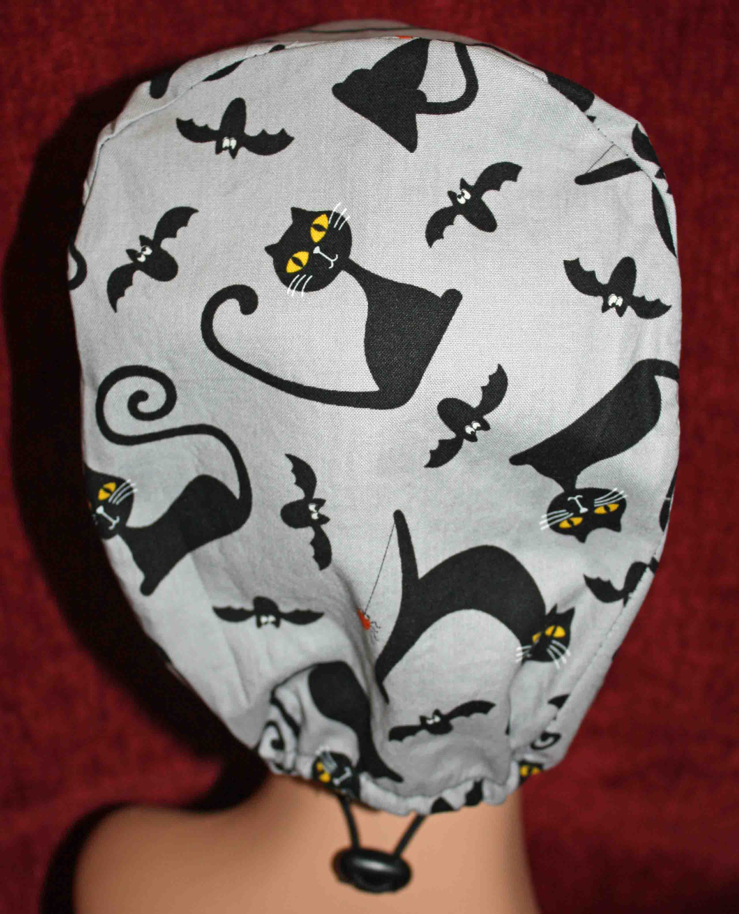 Handmade Black Cats Surgical/Scrub Cap