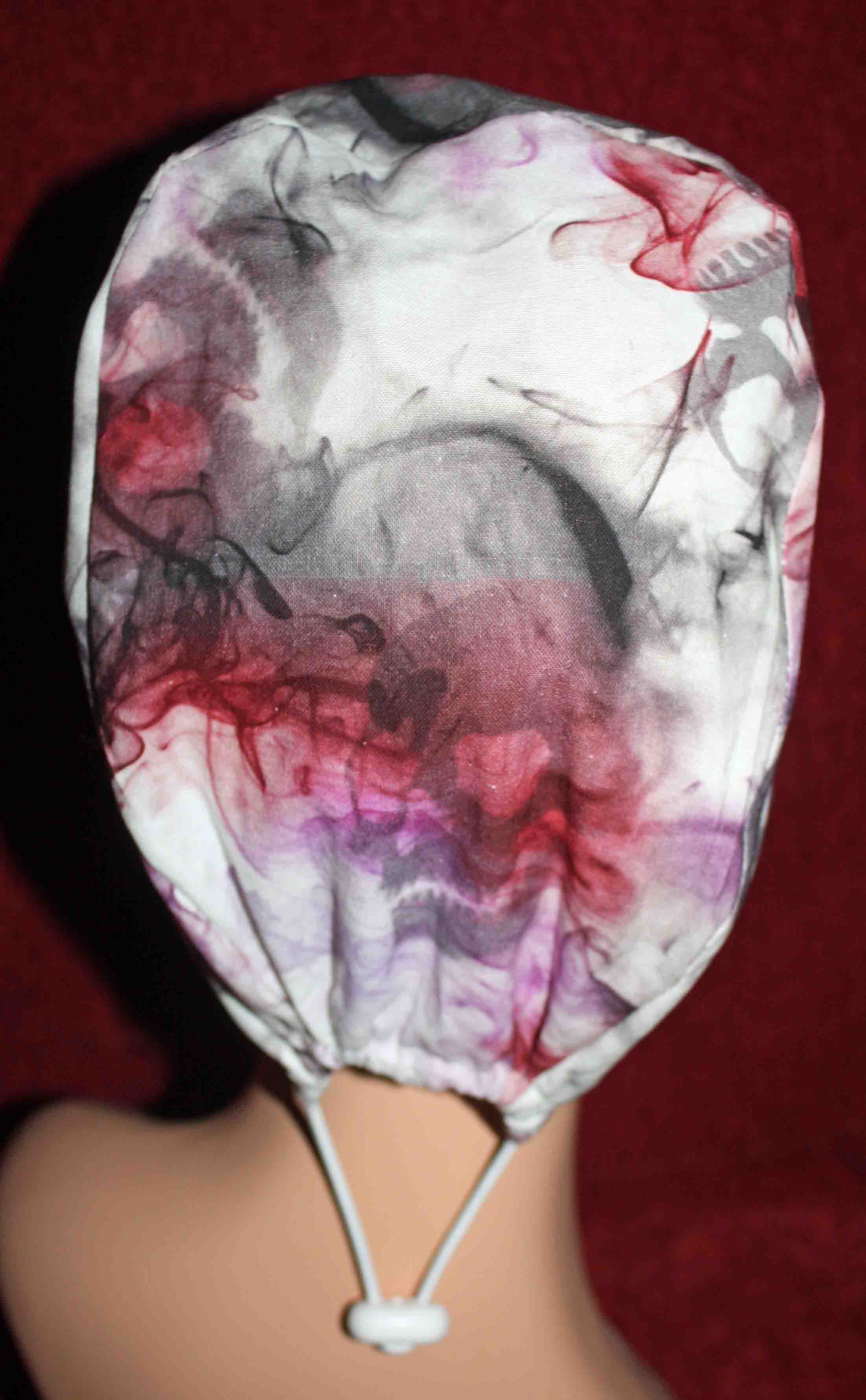 Handmade Pink Smokey Skulls Surgical/Scrub Cap