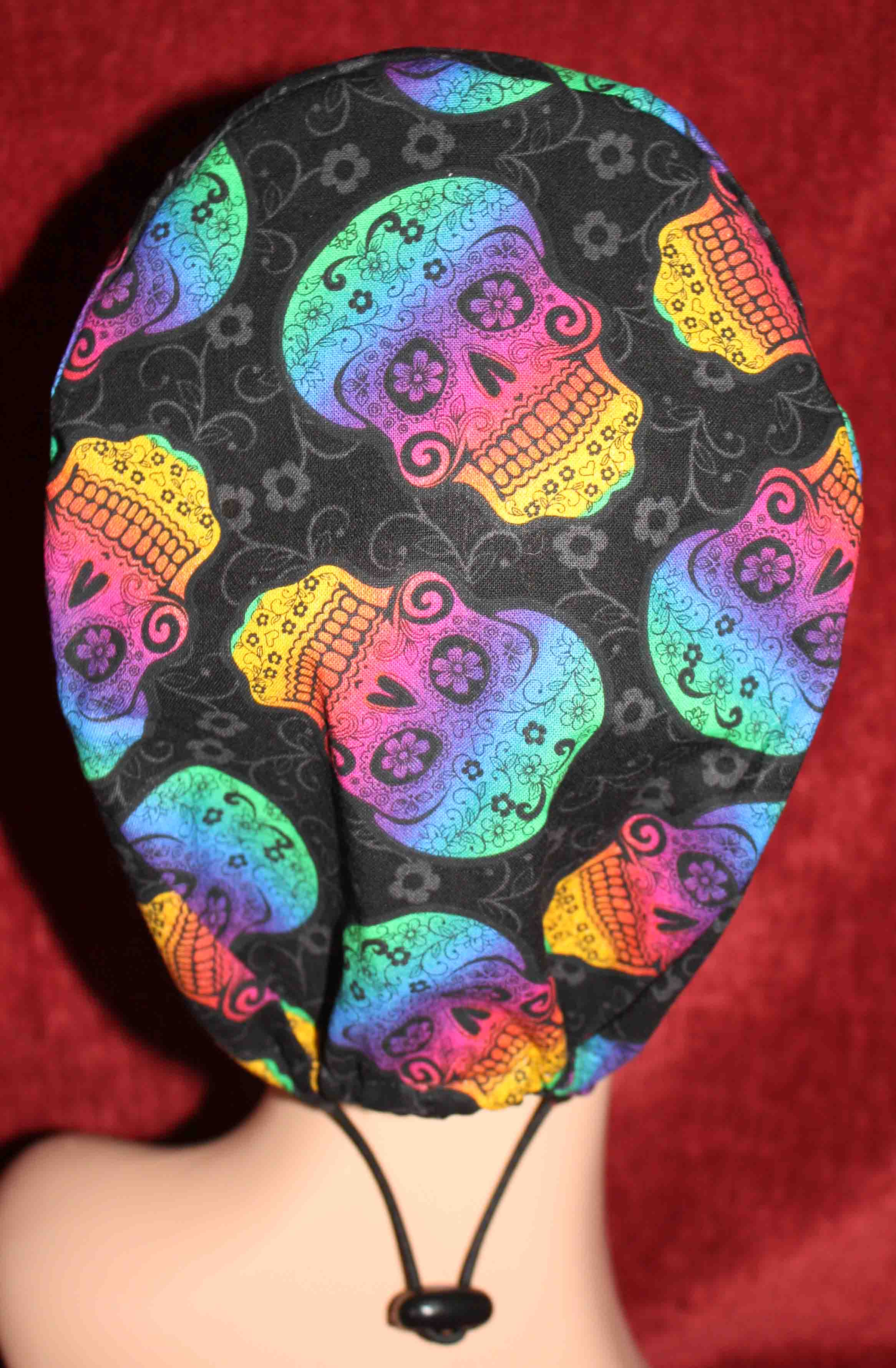 Handmade Rainbow Skulls Surgical/Scrub Cap