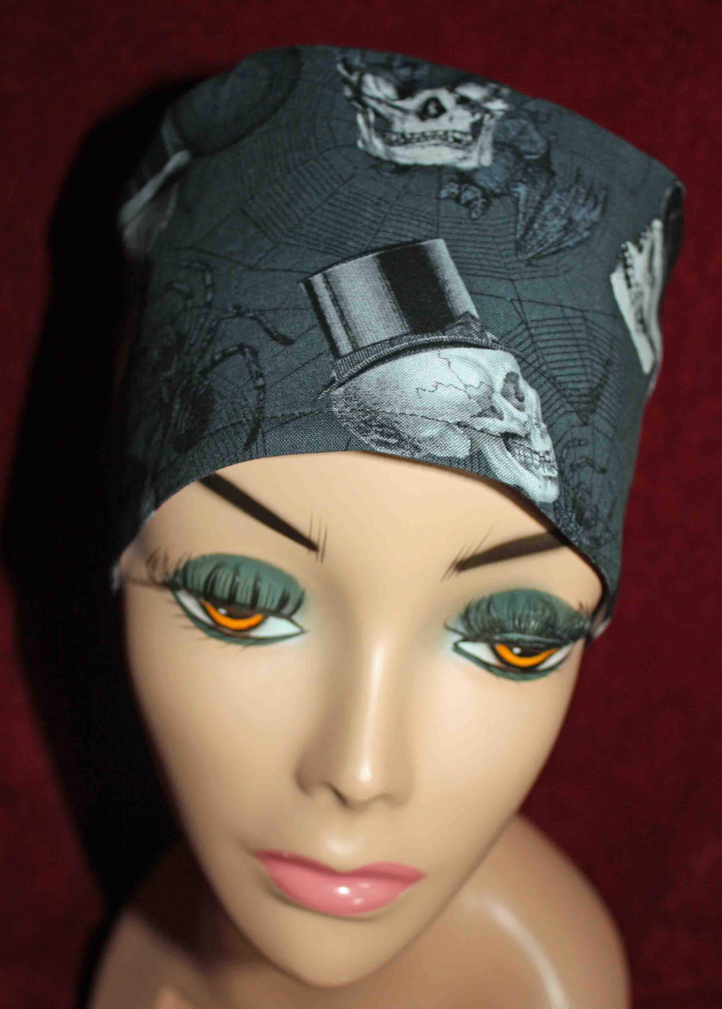 Handmade Skulls in Tophats Surgical/Scrub Cap