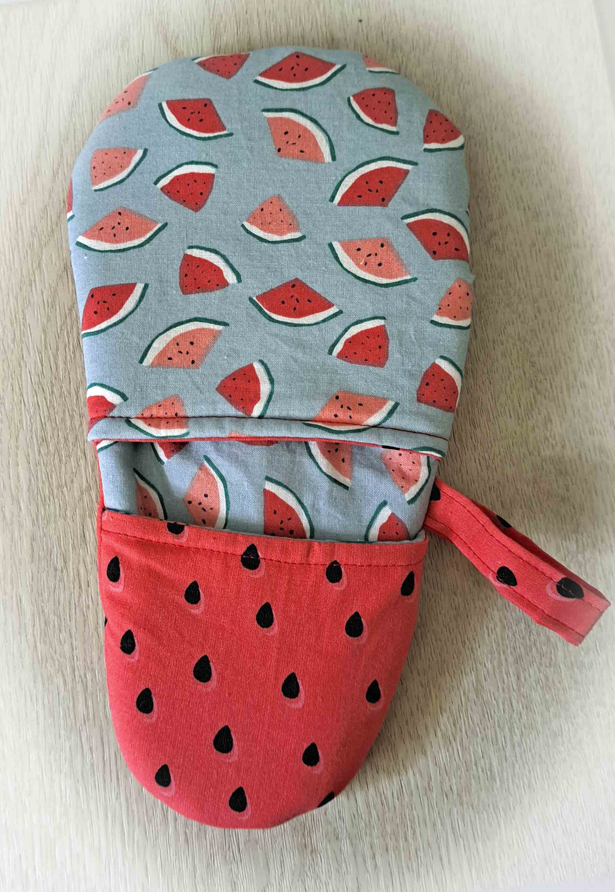 Handmade Watermelon Print Mini Oven Mitt/Finger Oven Mitt