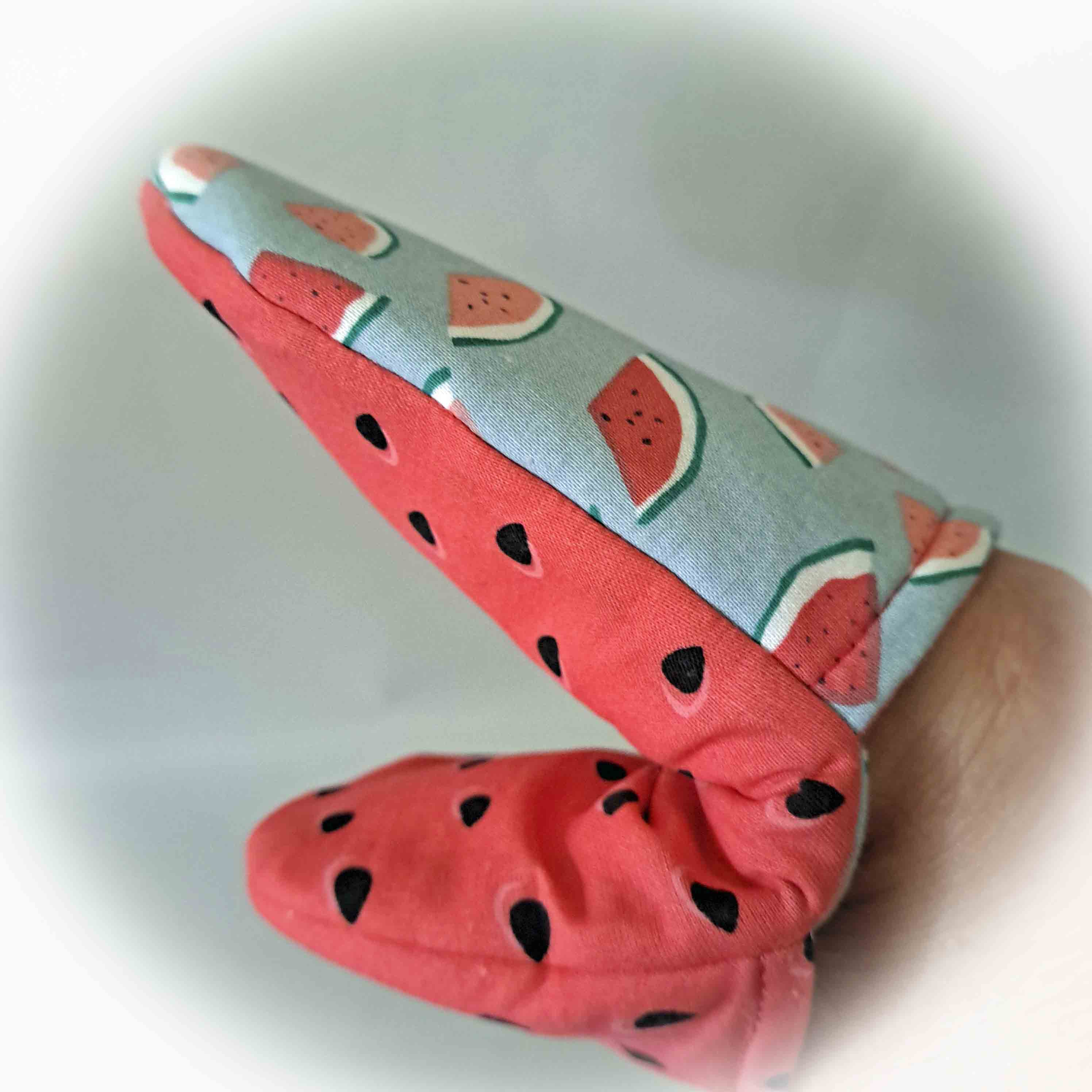 Handmade Watermelon Print Mini Oven Mitt/Finger Oven Mitt