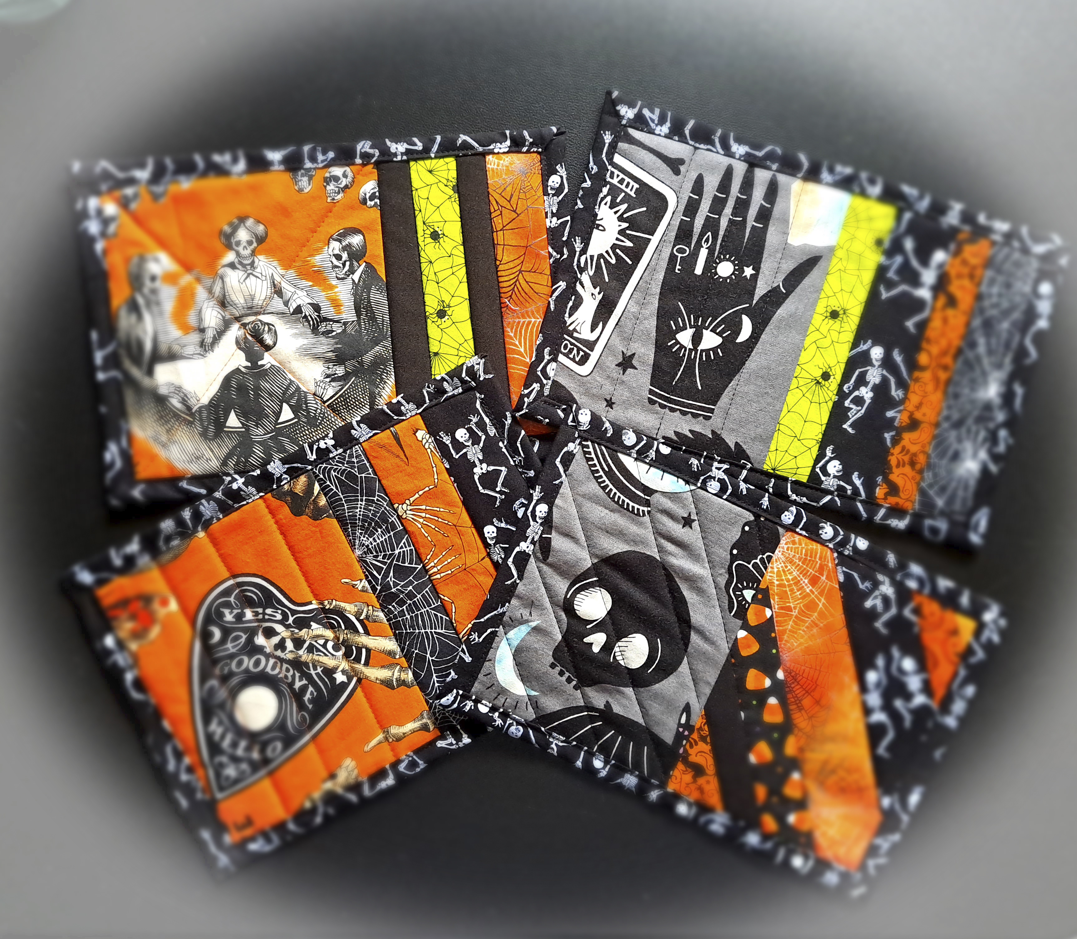 Handmade Halloween Themed Mug Rug - Set of 4