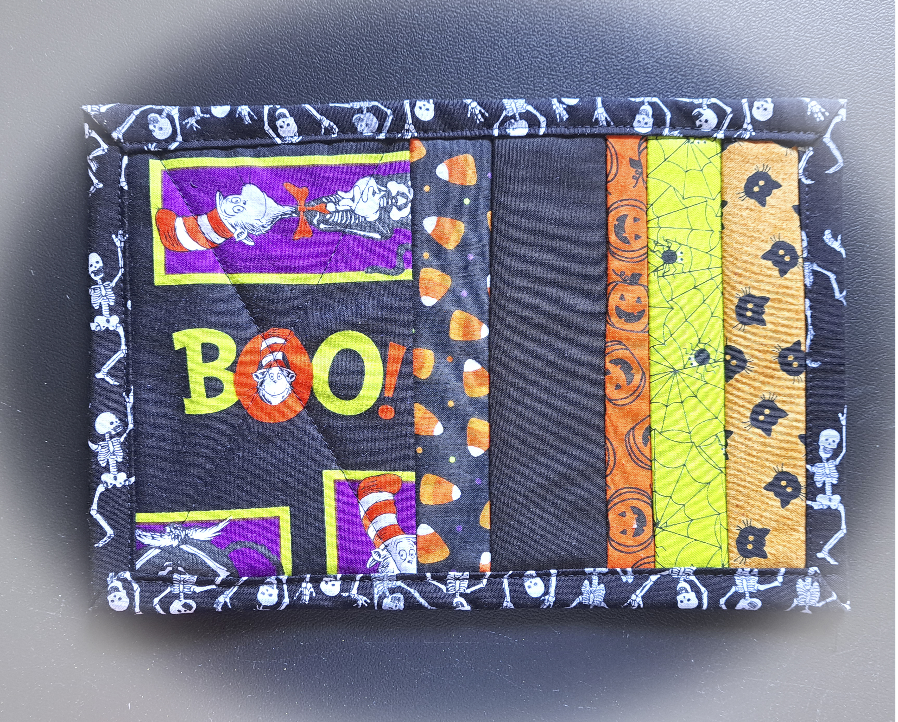 Handmade Halloween Cat Quilted Mug Rug/Mini Placement - Set of 2