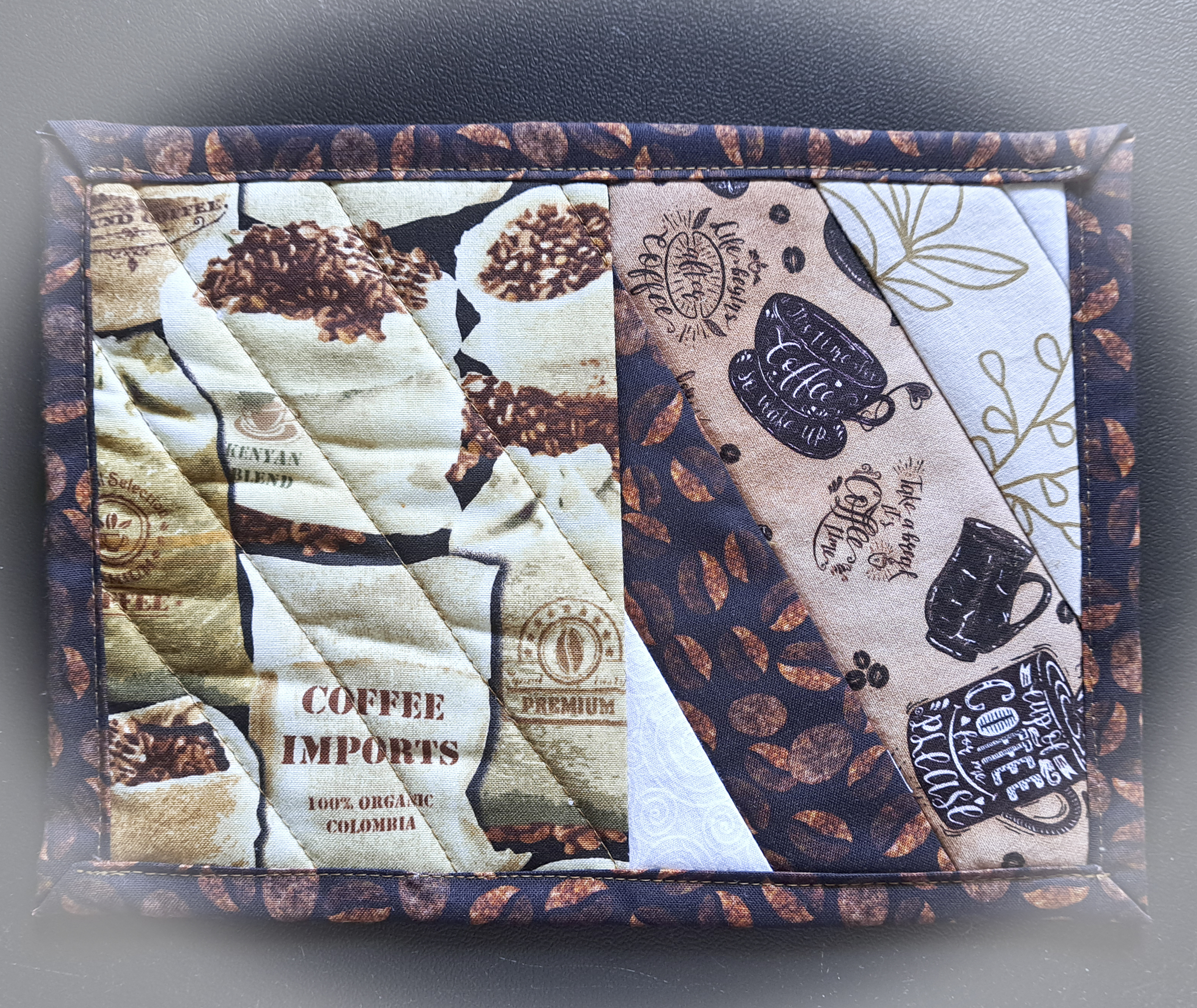 Handmade Coffee Lover's Quilted Mug Rug - Set of 2