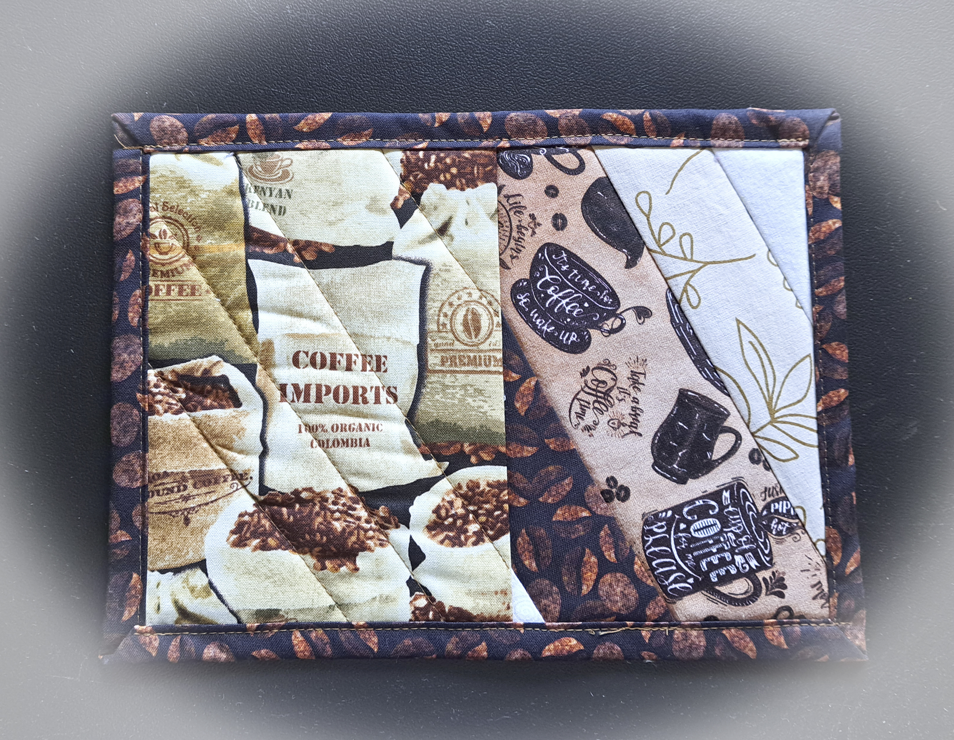 Handmade Coffee Lover's Quilted Mug Rug - Set of 2