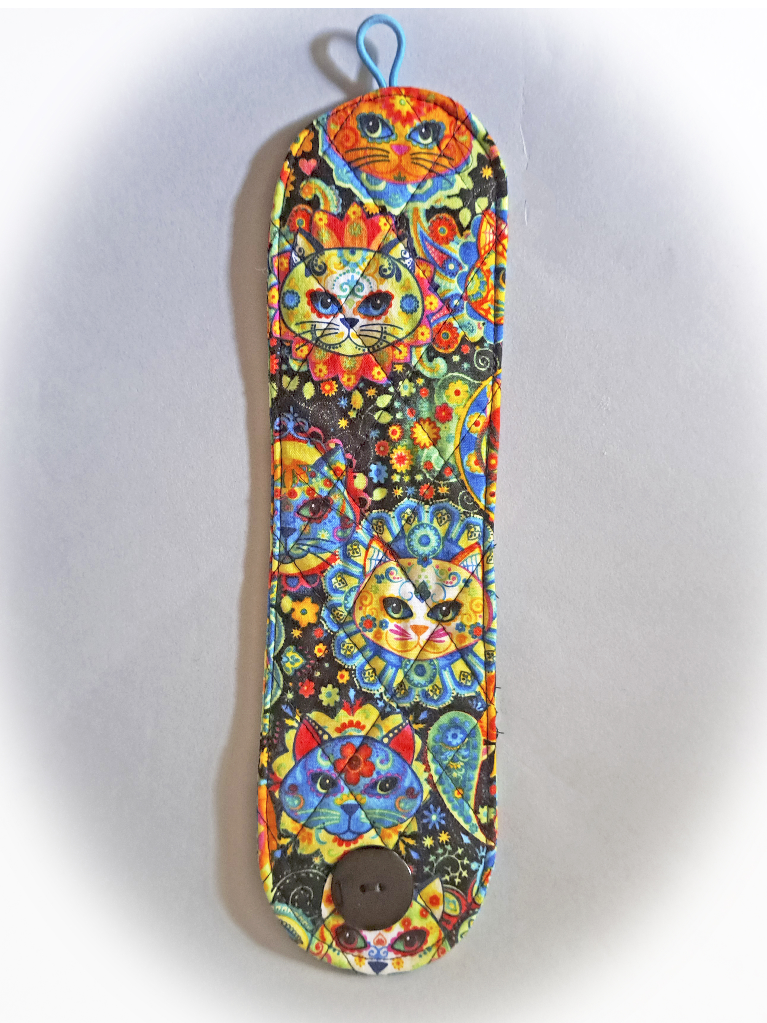 Handmade Reusable Cup Sleeve/Mug Cozy in a Colorful Cats Fabric