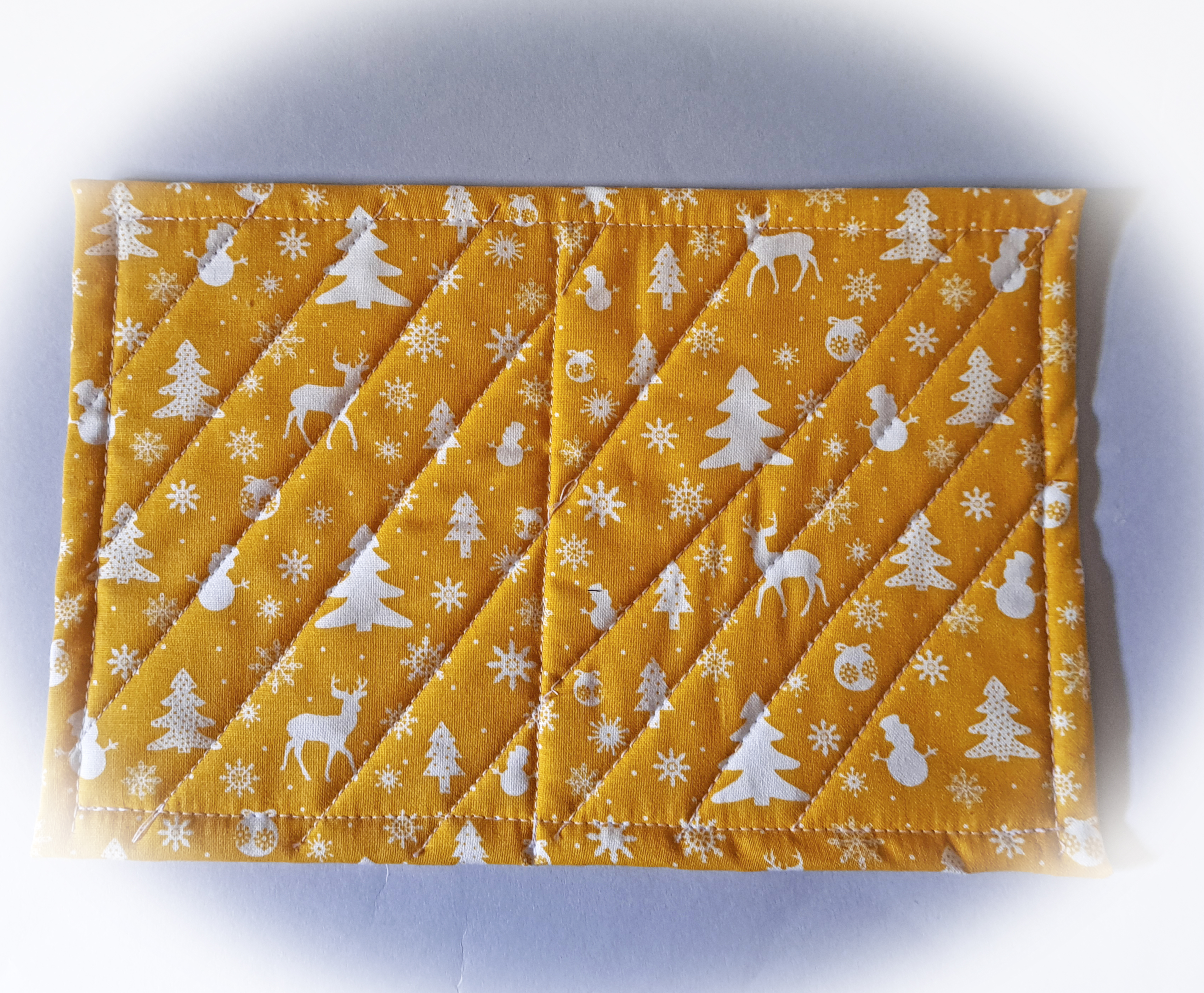 Handmade Quilted Fabric Mug Rugs Featuring Snowmen - Set of 2