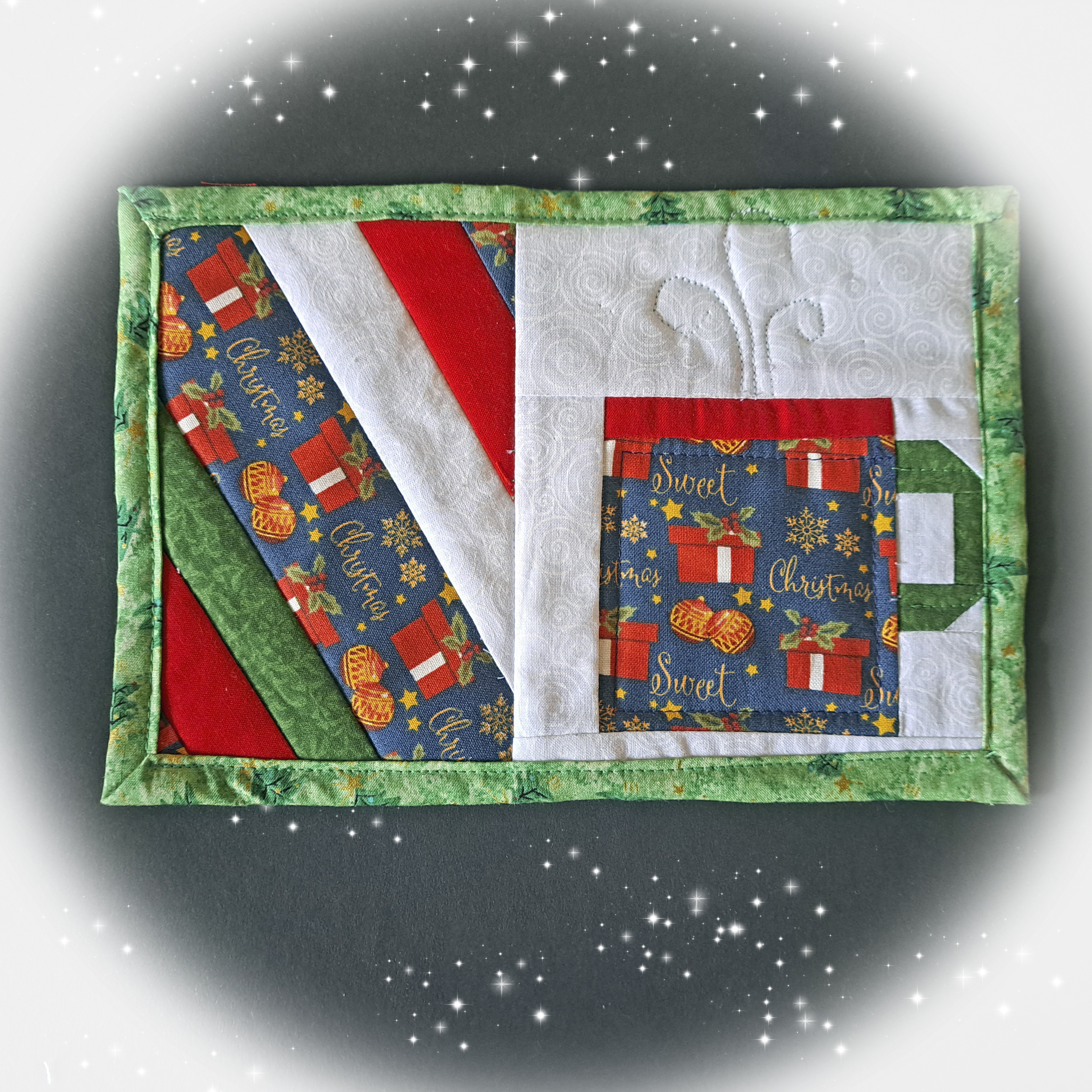 Handmade Holiday Fabric Quilted Mug Rug - Teacup or Coffee Mug - Single or Set