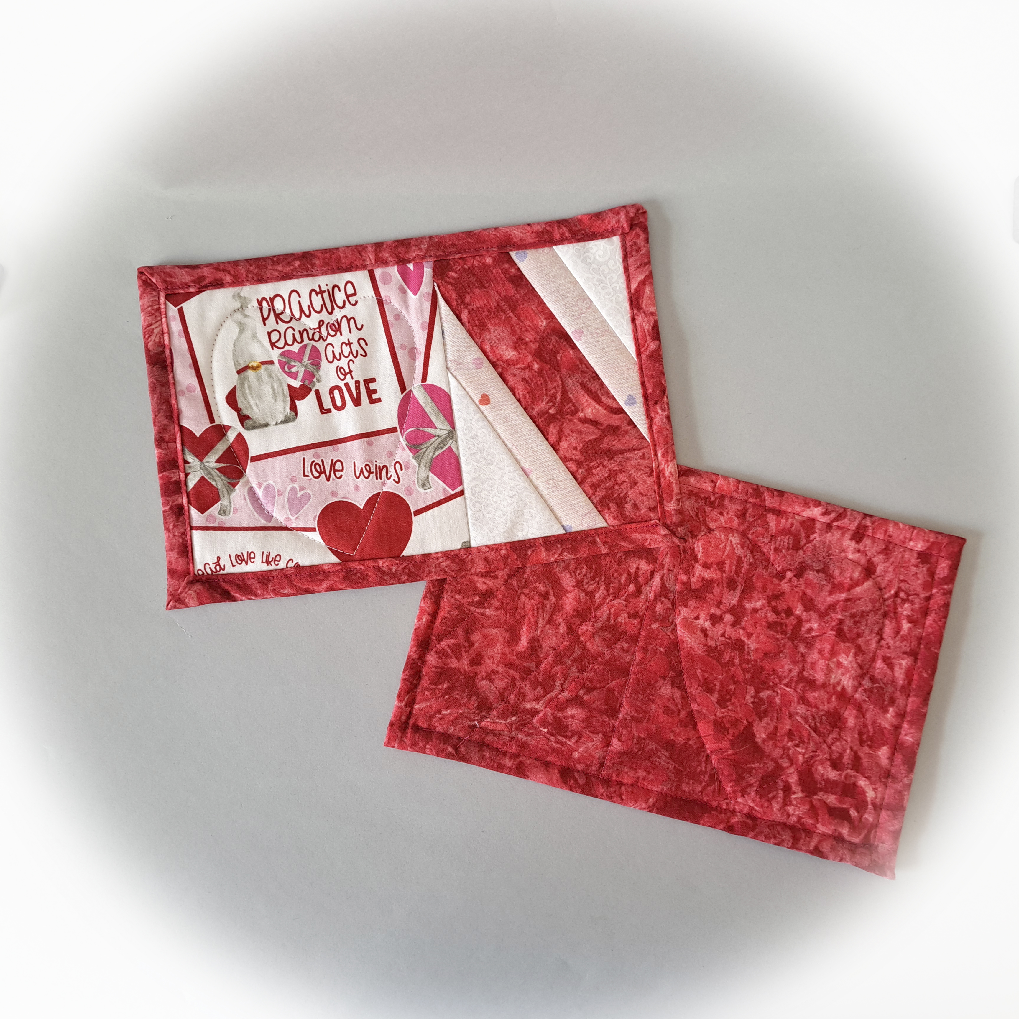 Handmade Gnome Quilted Mug Rugs - Set of 2