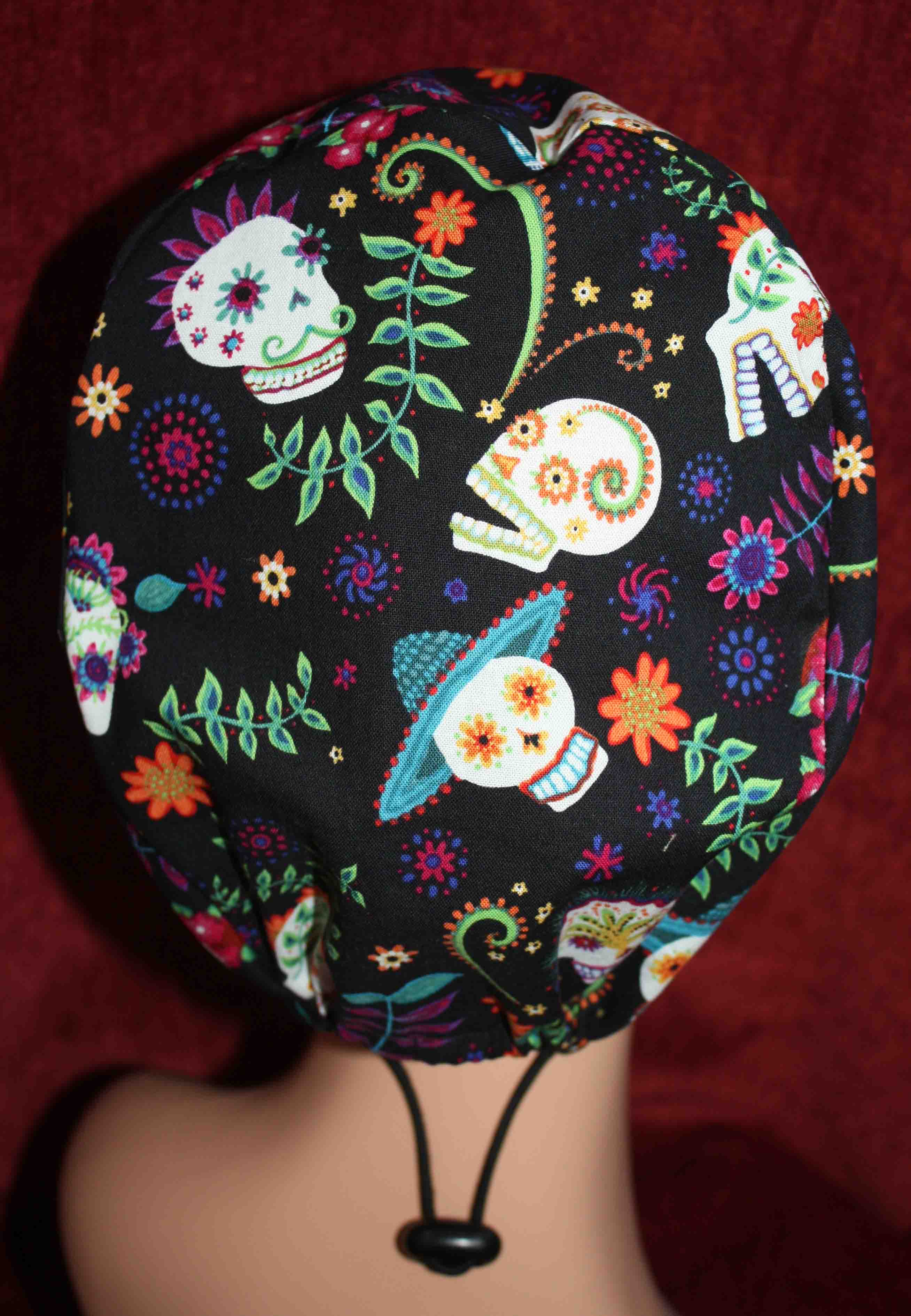 Handmade  Sugar Skulls Scrub Cap