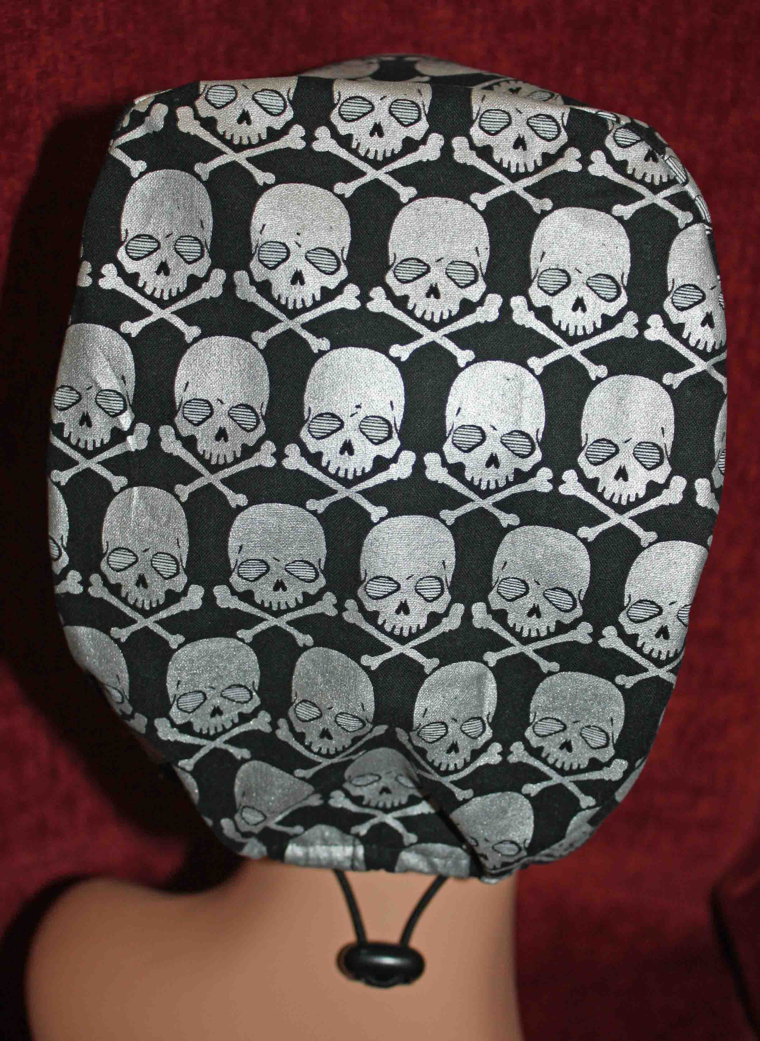 Handmade Silver Skulls Scrub Cap