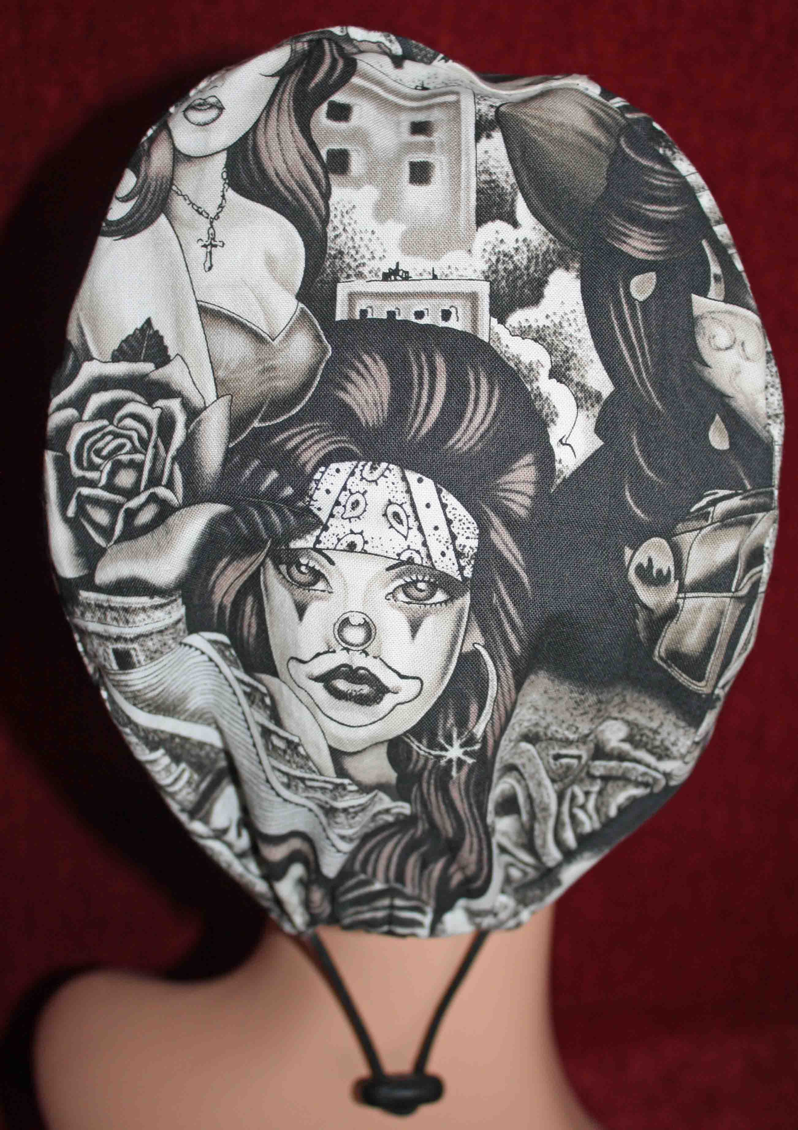 Handmade Day of the Dead Scrub Cap