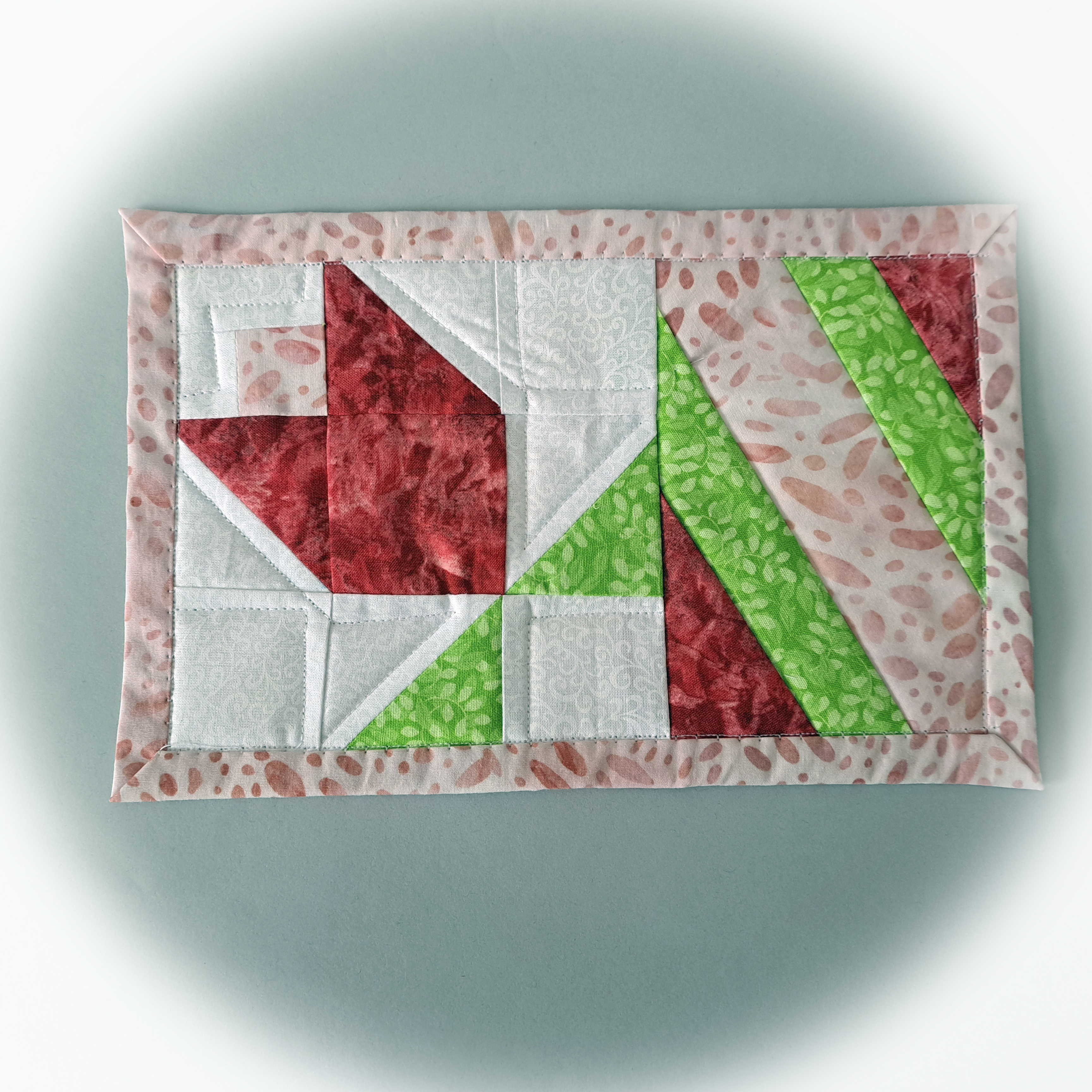 Handmade Spring Flower Quilted Fabric Mug Rugs - Set of 2