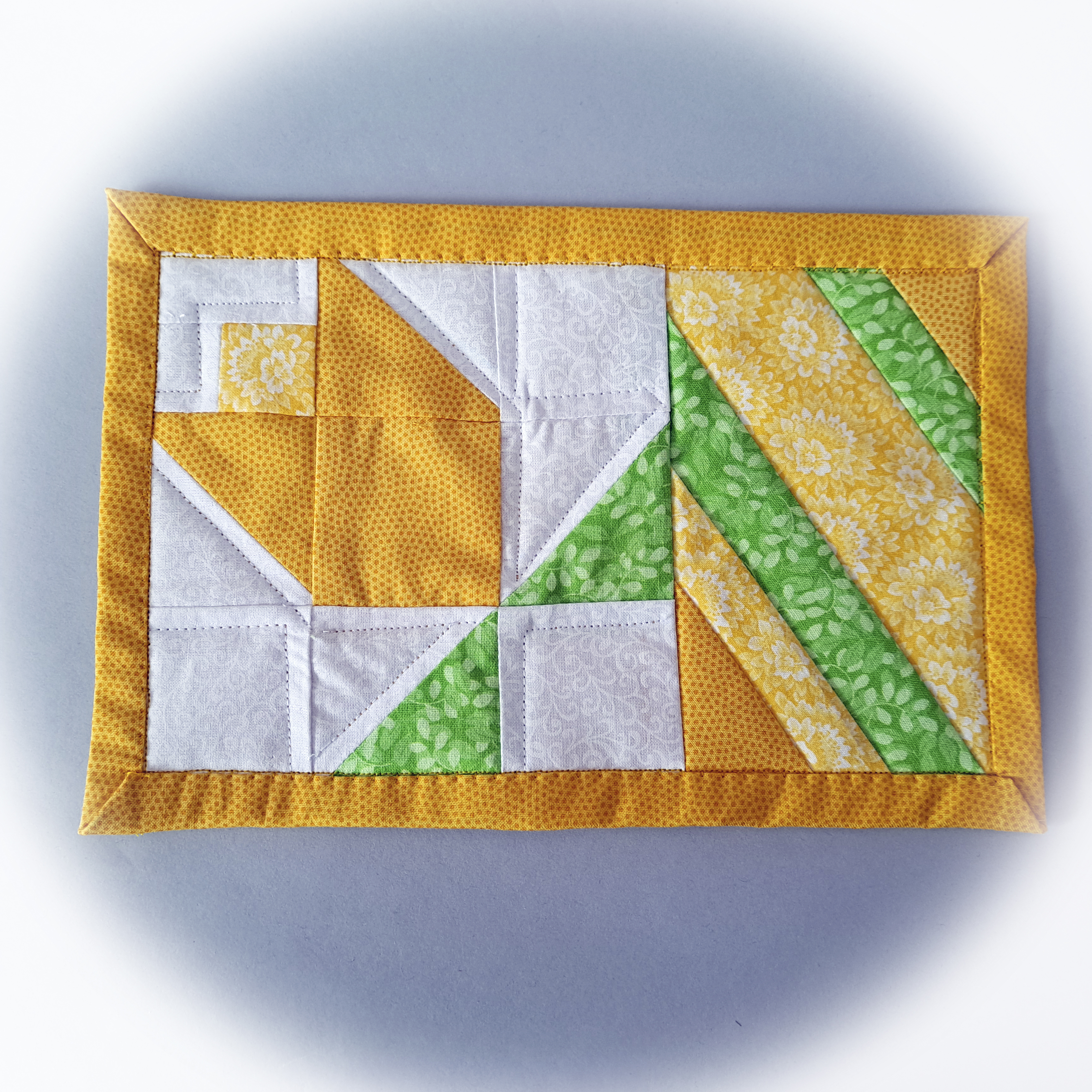 Handmade Spring Flower Quilted Fabric Mug Rugs - Set of 2