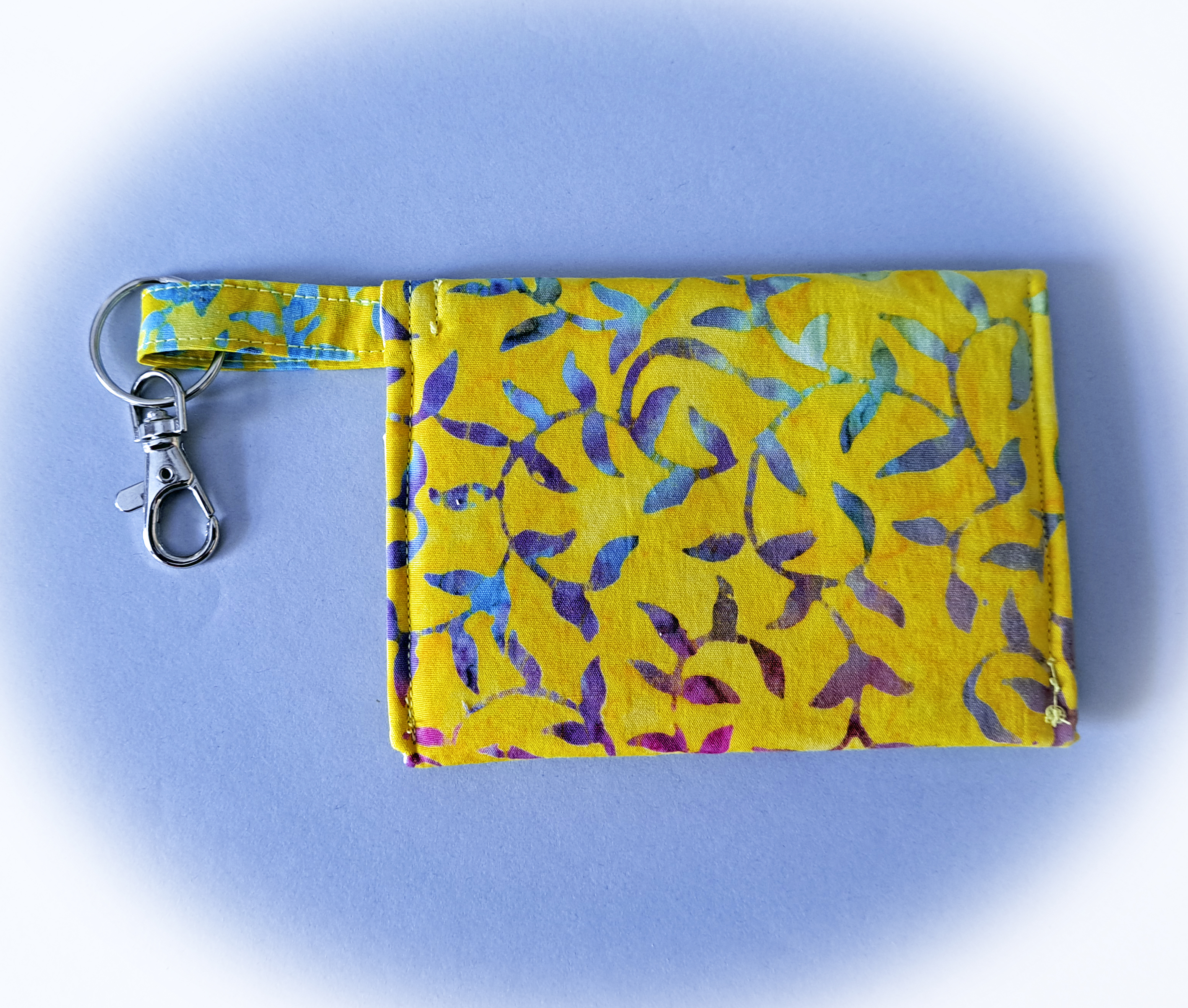Handmade Fabric Wallet and Optional Wristlet Key Fob