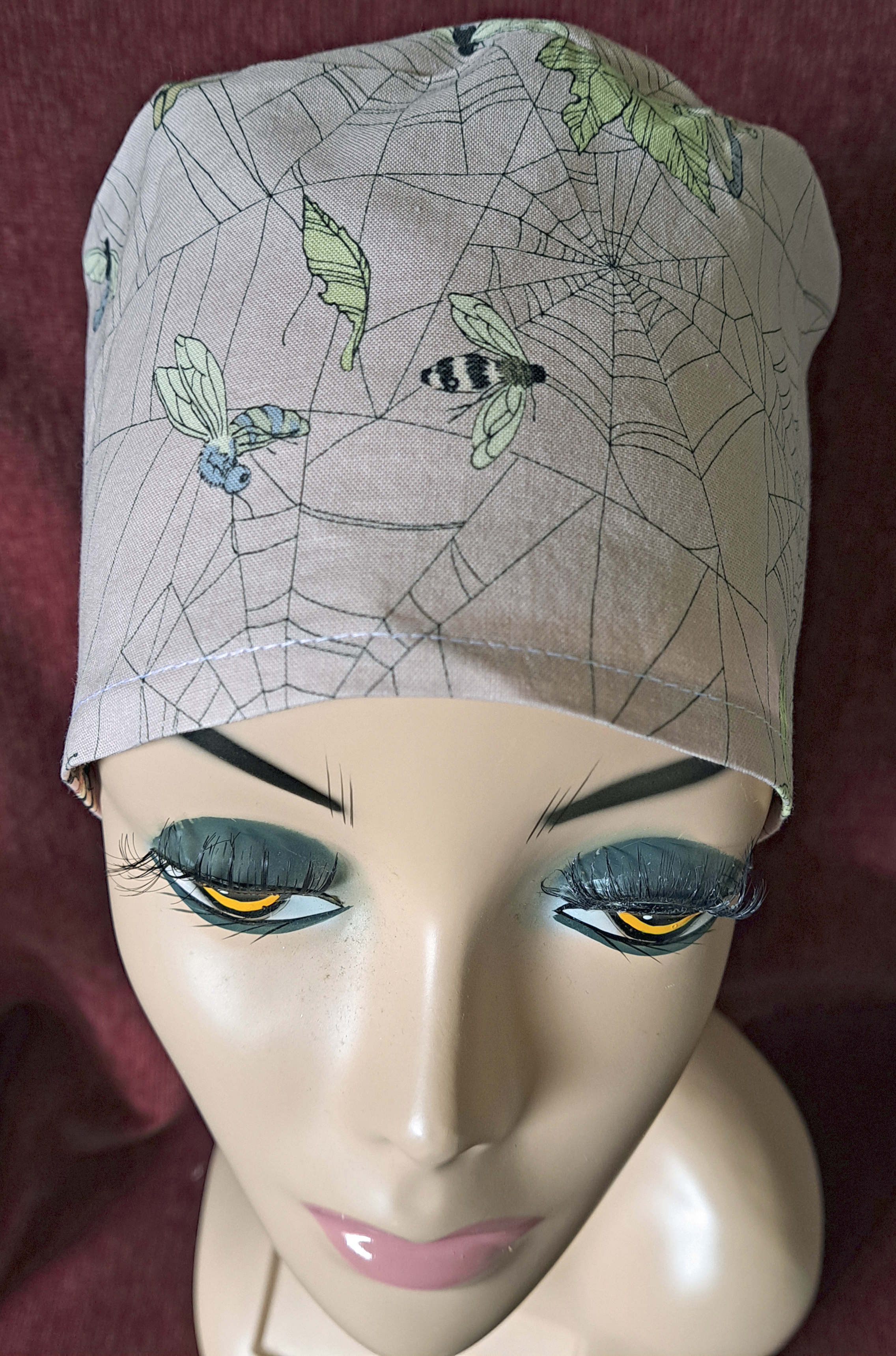 Handmade Bugs in a Web Surgical/Scrub Cap