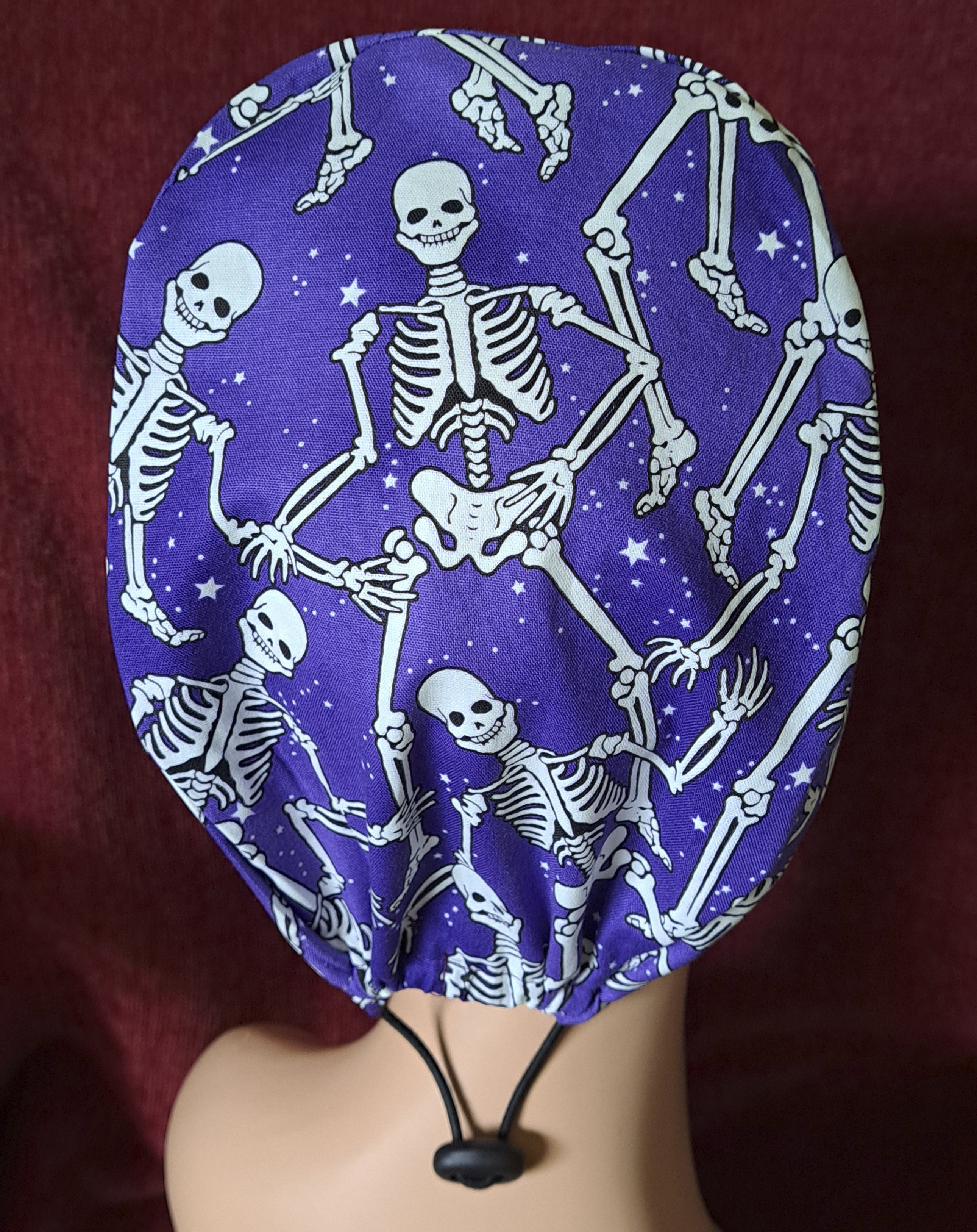 Handmade Purple Skeletons Surgical/Scrub Cap