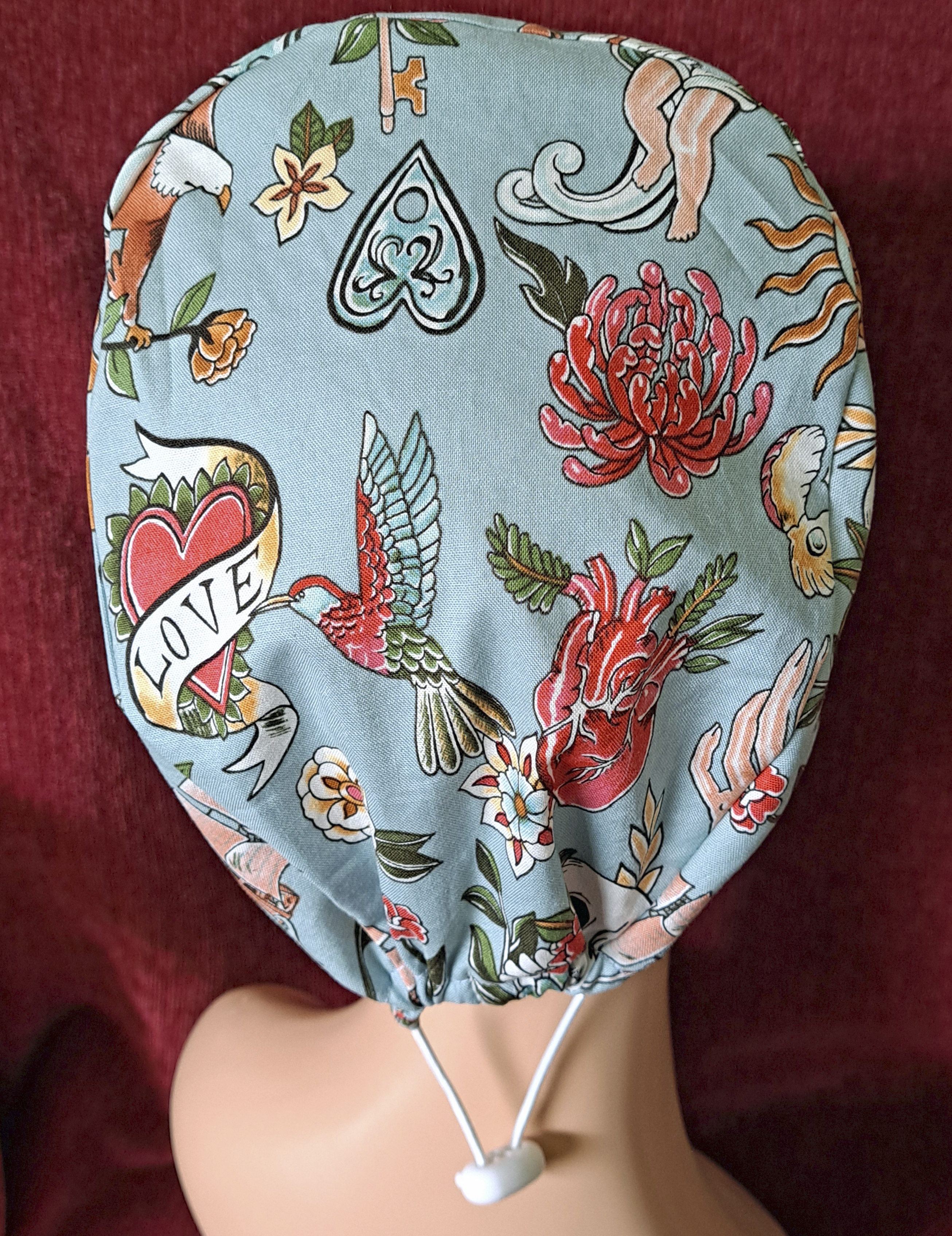 Handmade Tattoo Inspired Surgical/Scrub Cap