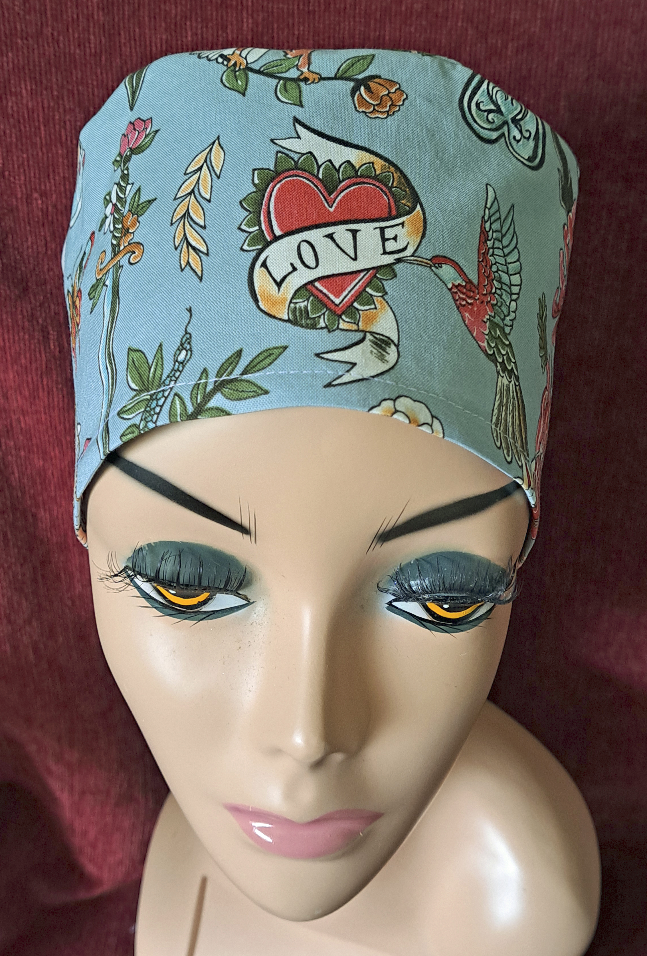 Handmade Tattoo Inspired Surgical/Scrub Cap