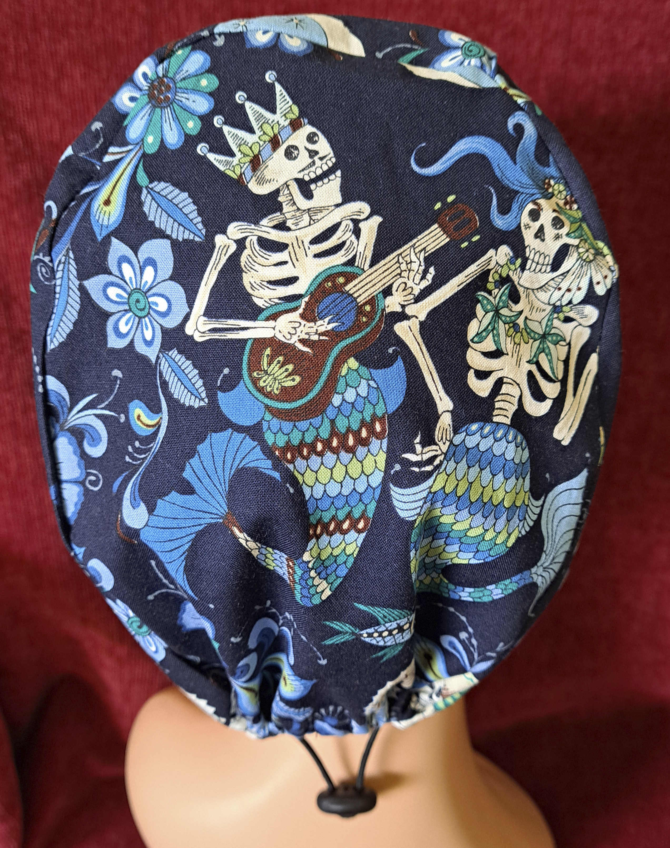 Handmade Under the Sea Skeleton Party Surgical/Scrub Cap