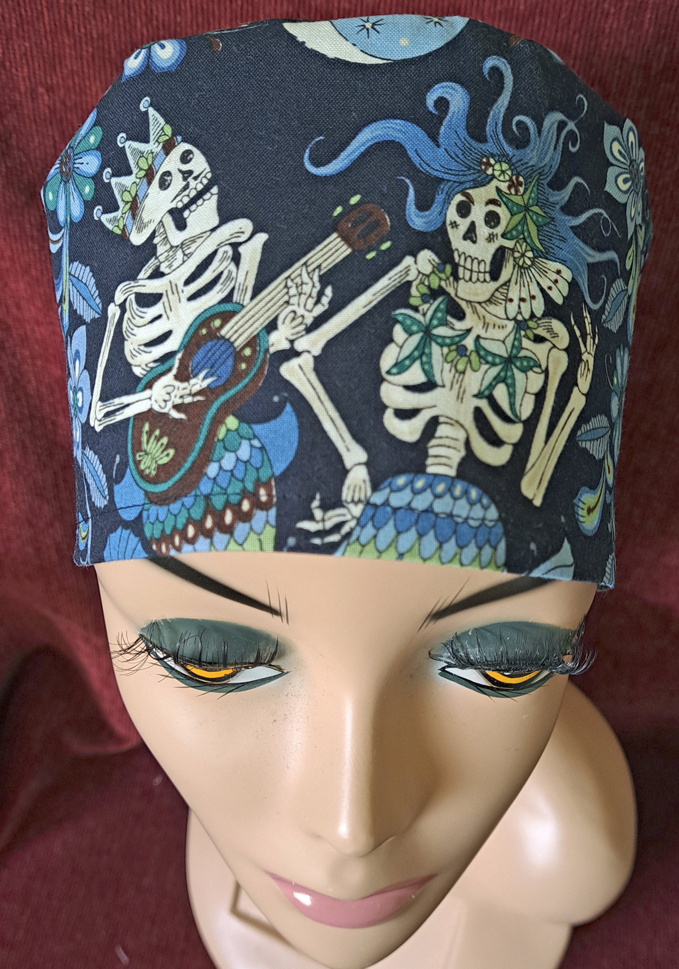Handmade Under the Sea Skeleton Party Surgical/Scrub Cap