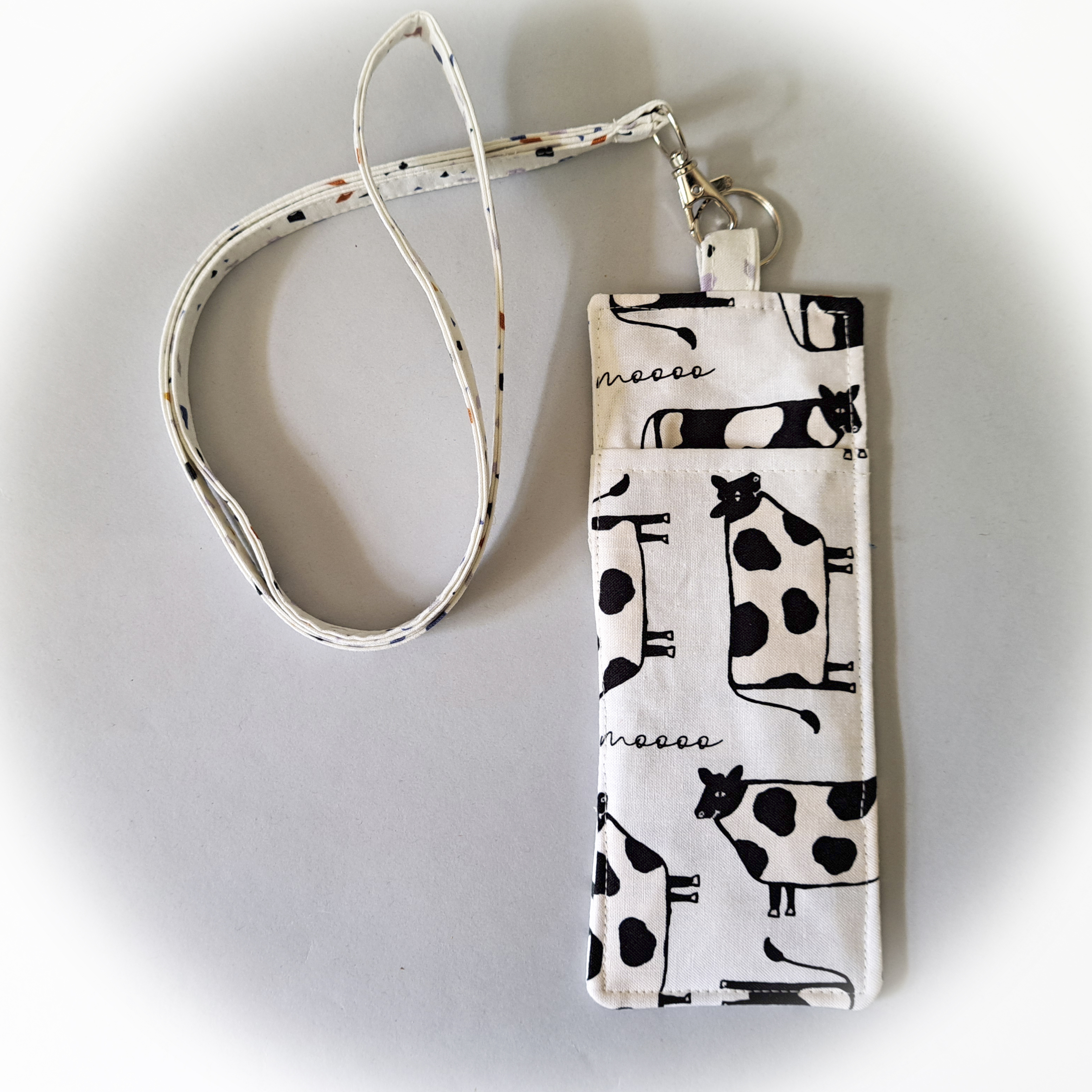 Cow Print Eyeglass and Pen Holder with Matching Lanyard