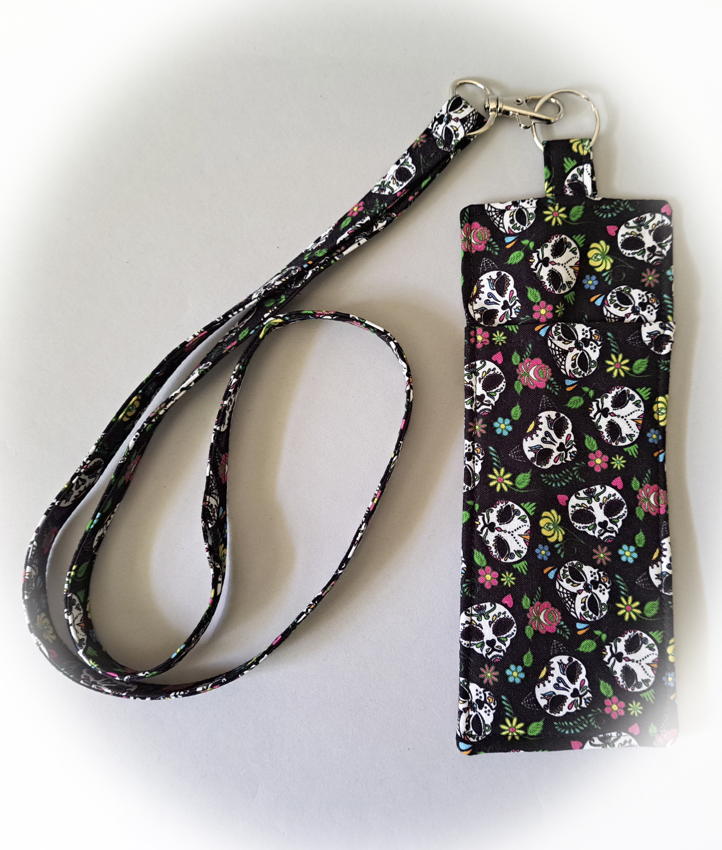Skeleton Cat Faces Eyeglass and Pen Holder with Matching Lanyard