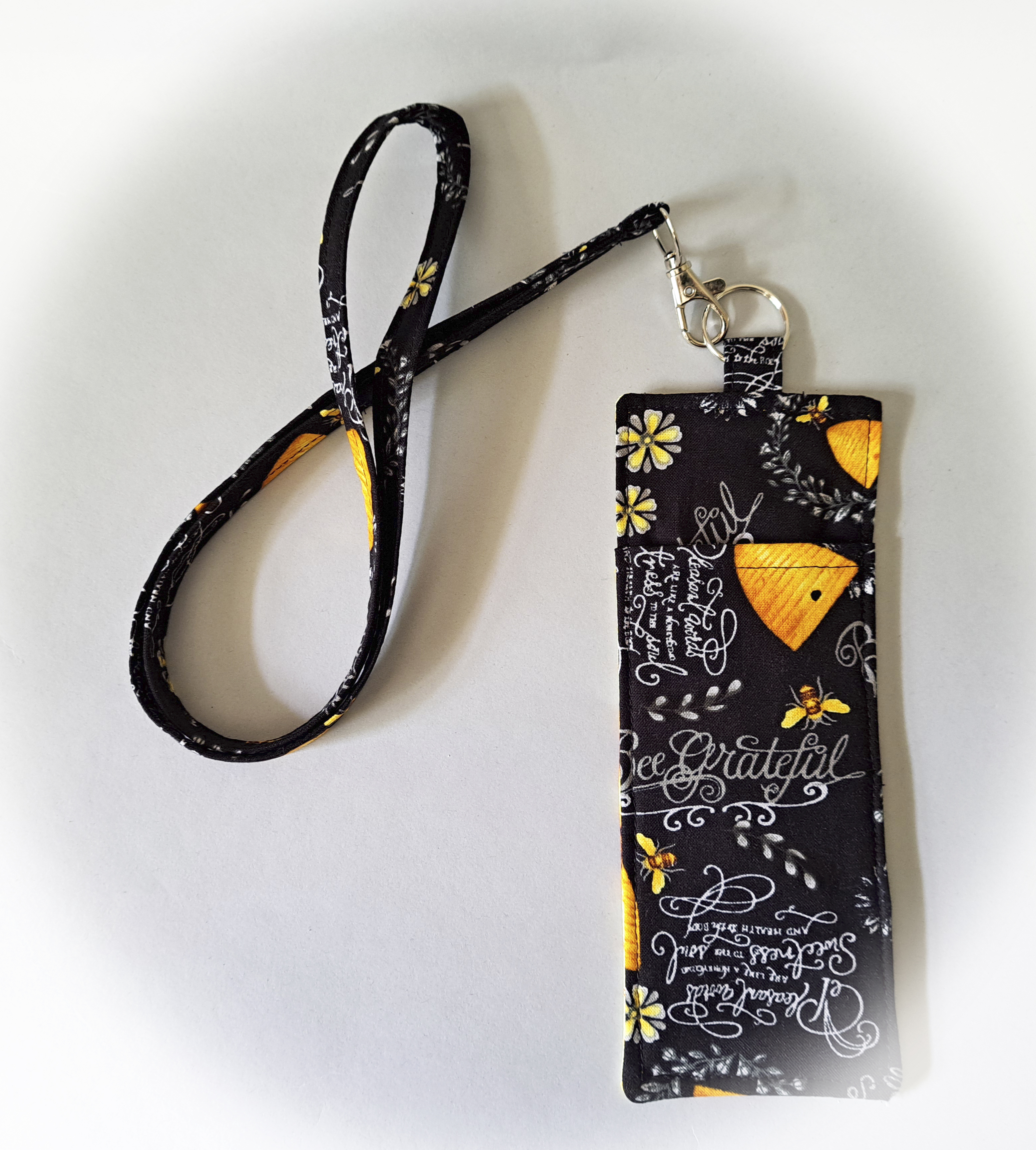 Black and Yellow Bees Eyeglass and Pen Holder with Matching Lanyard