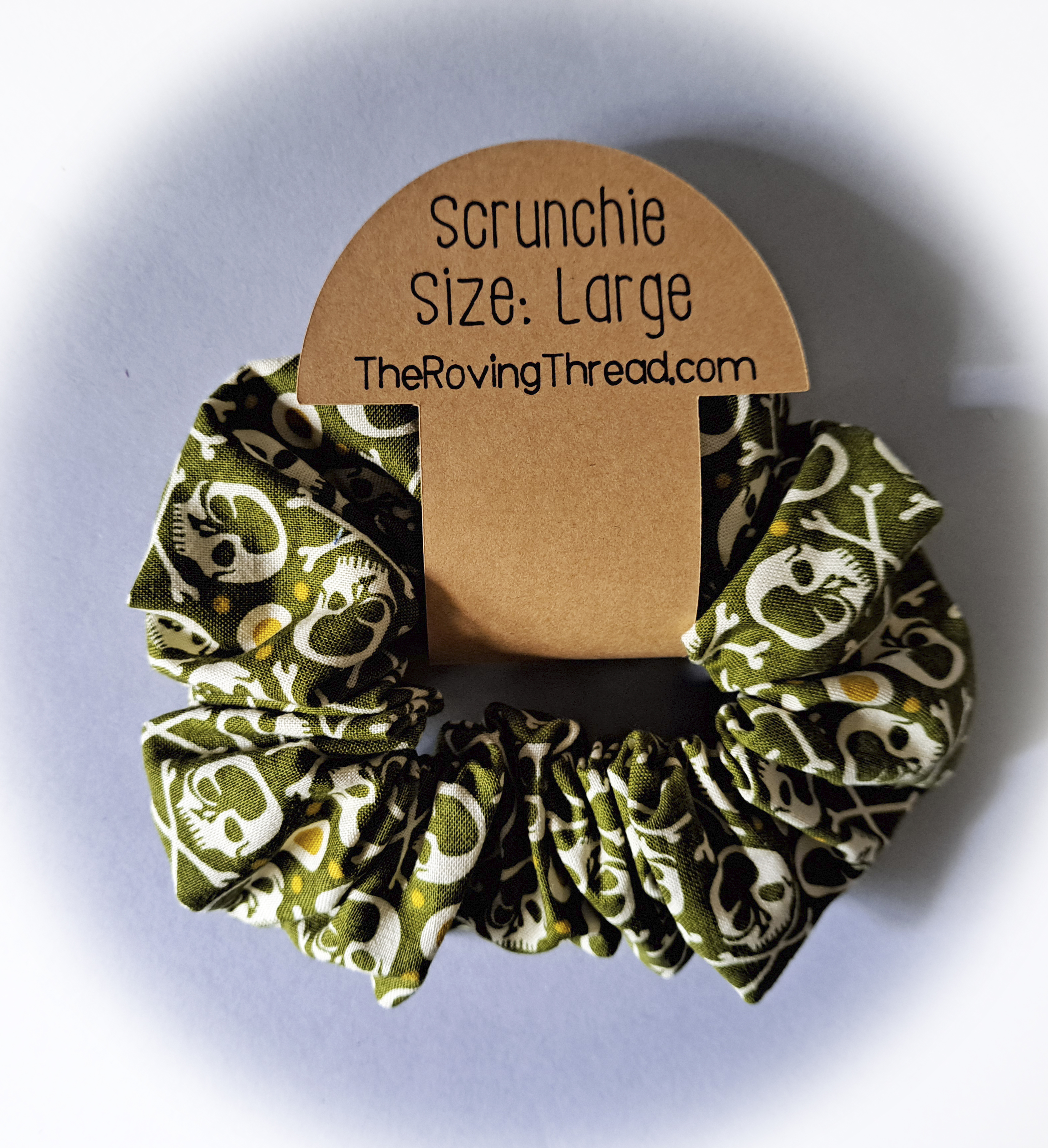 Large Green Skull Pring Scrunchie