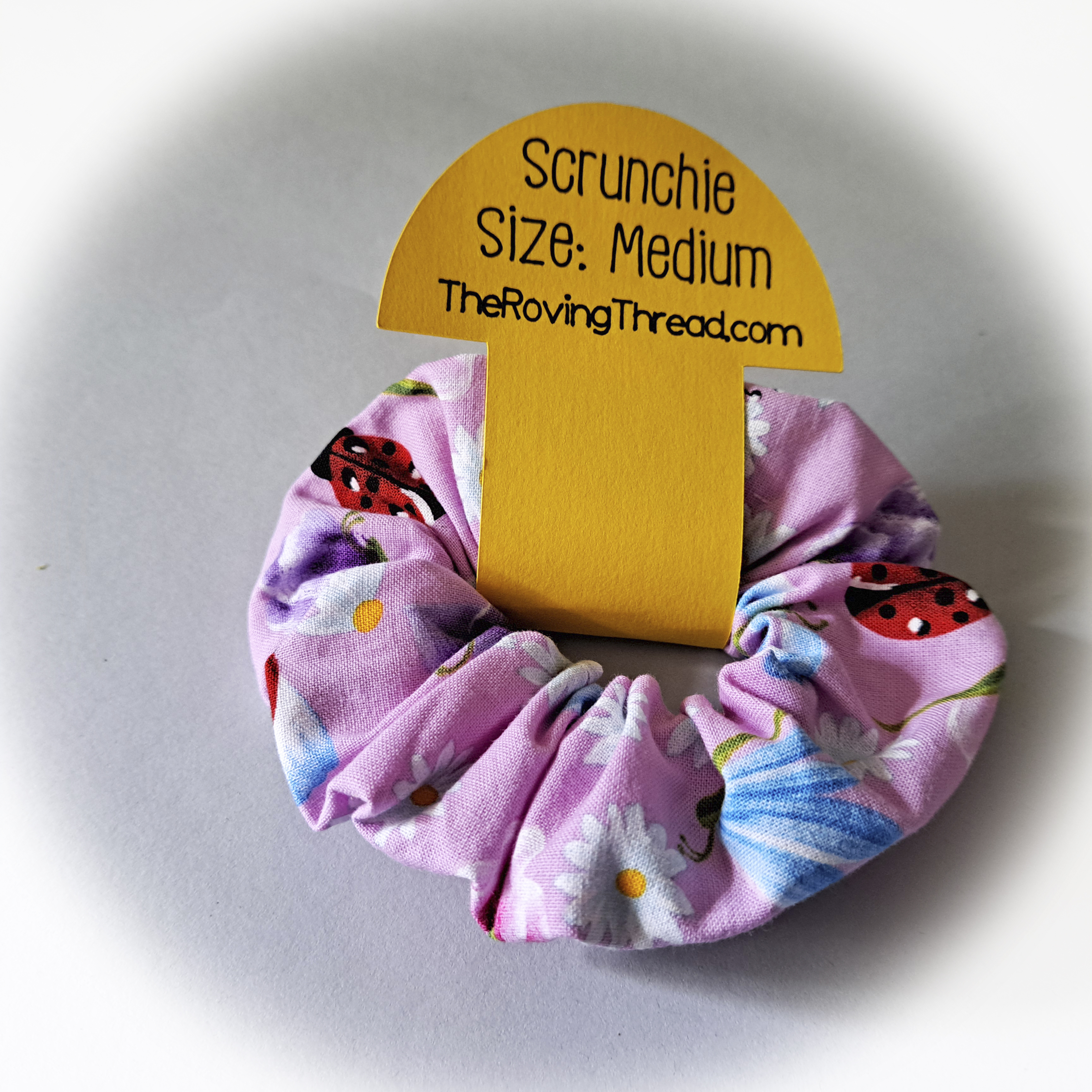 Medium or Large Pink Floral Scrunchie