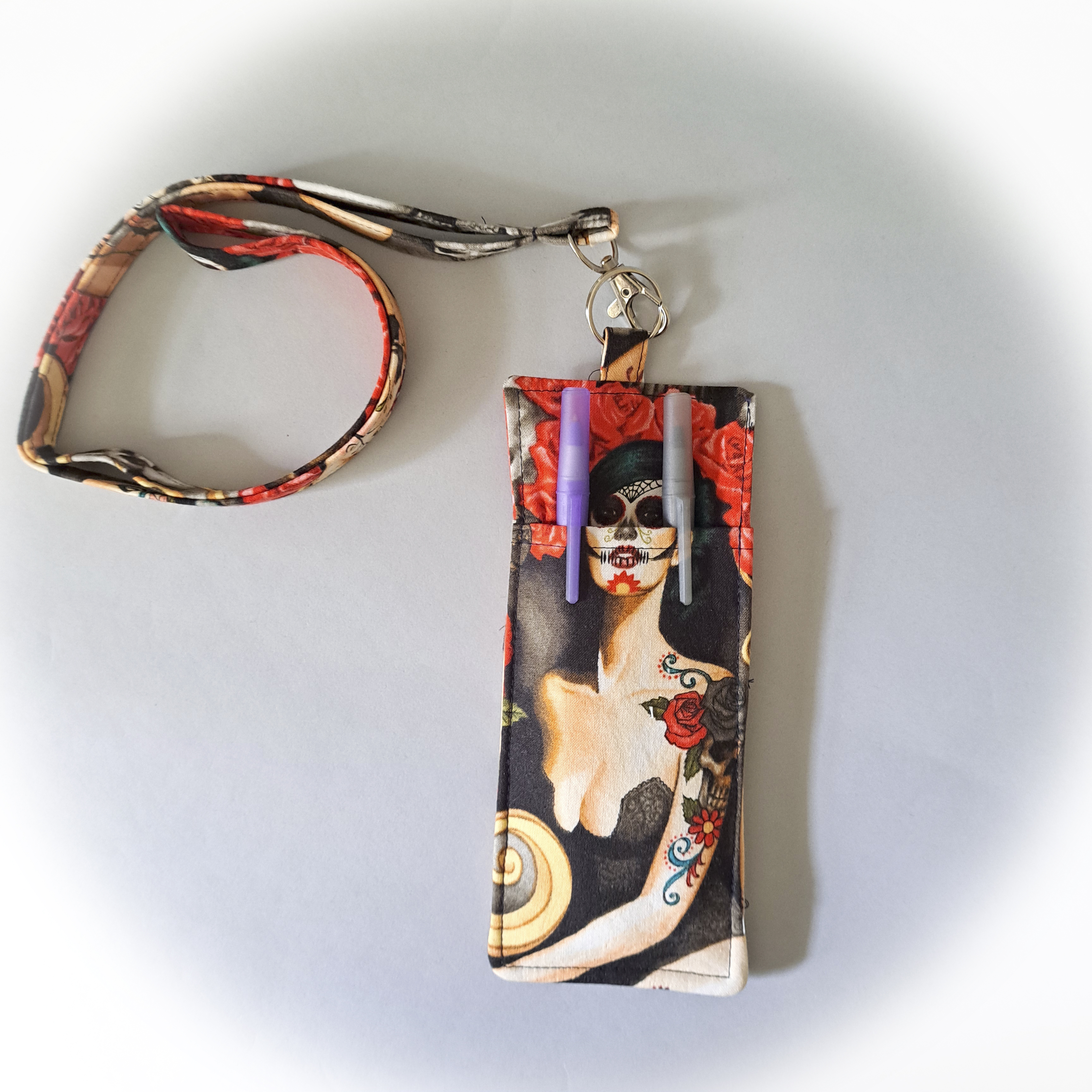 Day of the Dead Eyeglass and Pen Holder with Optional Matching Lanyard