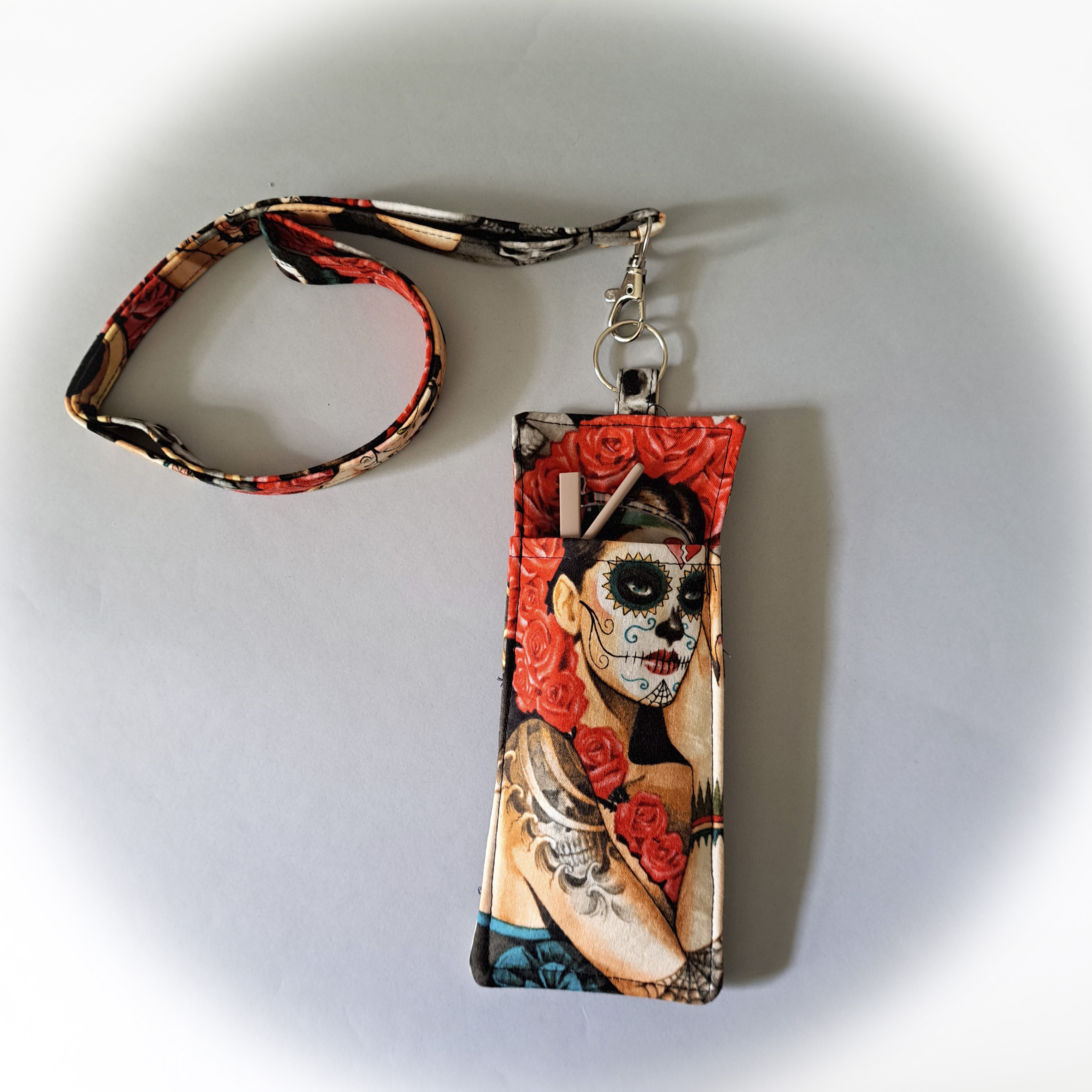 Day of the Dead Eyeglass and Pen Holder with Optional Matching Lanyard