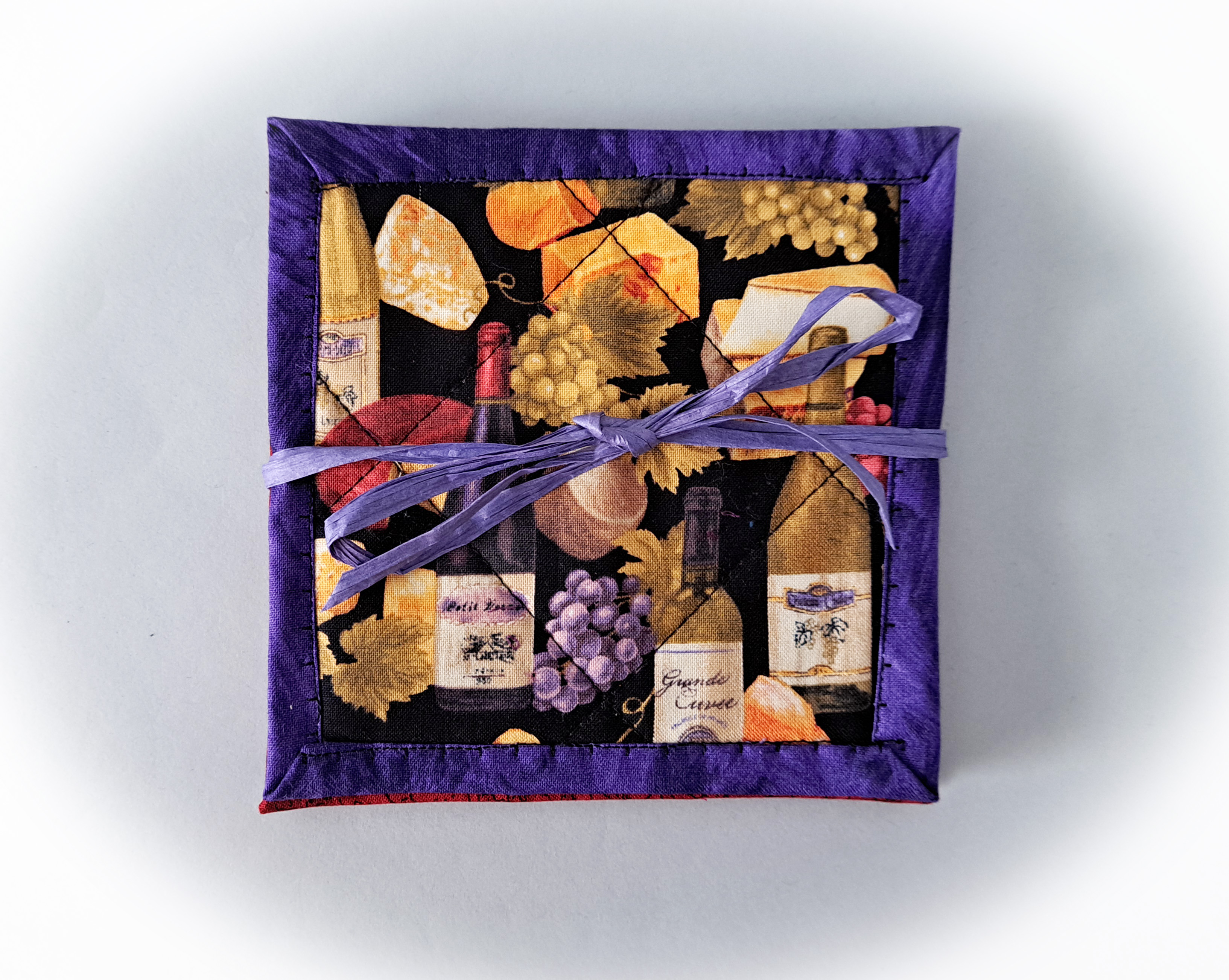 Wine Theme Quilted Coasters - Set of 4
