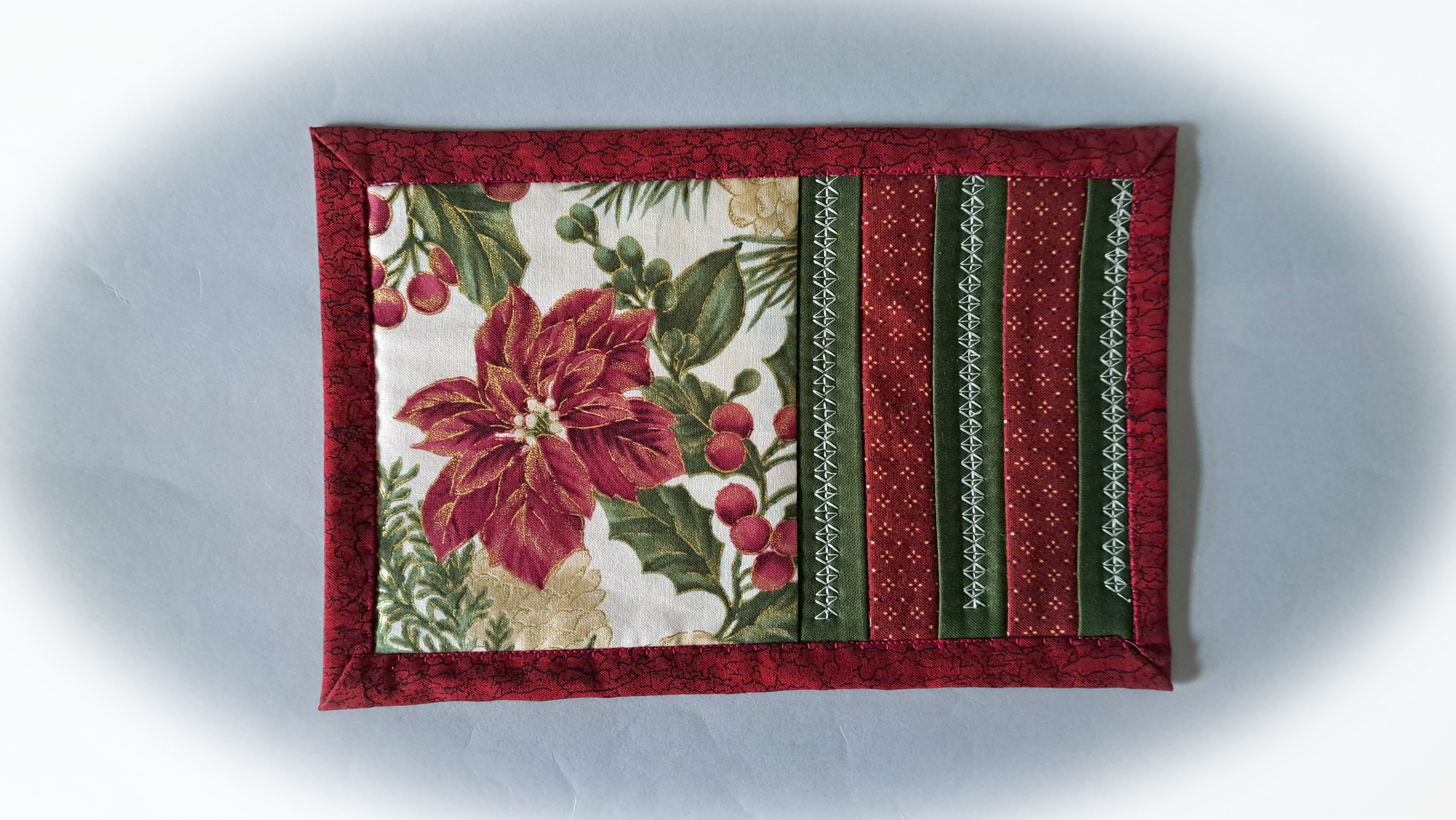 Set of 2 Handmade Poinsettia Mug Rugs