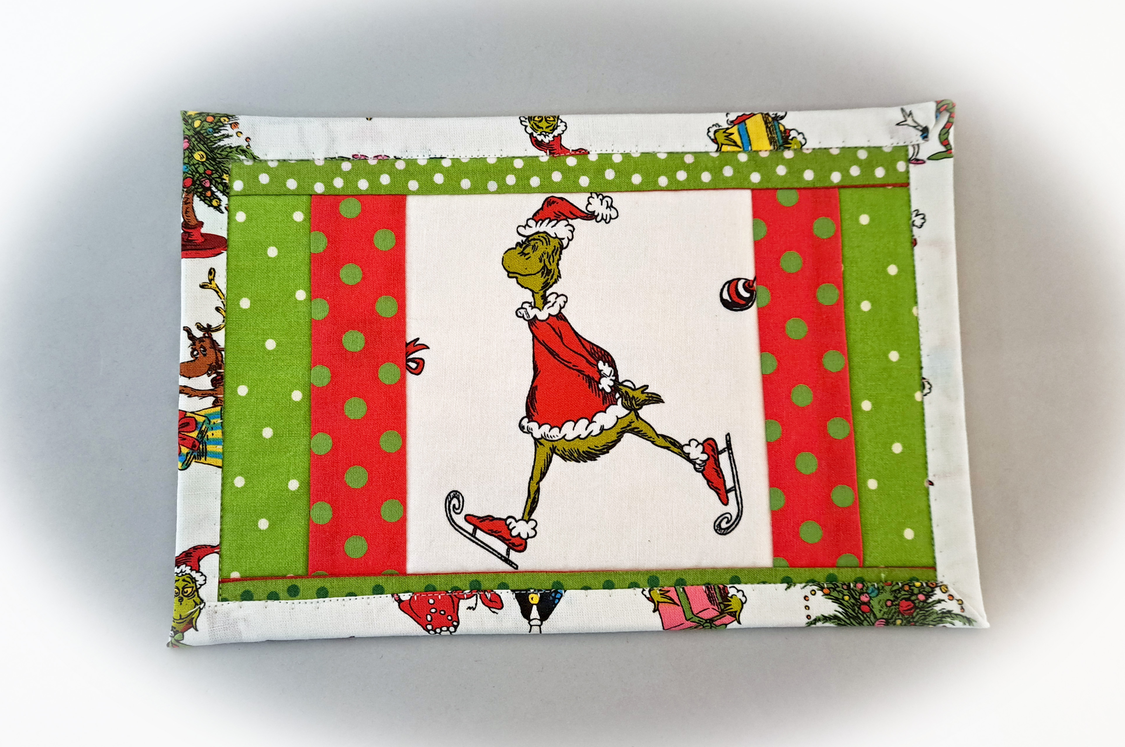 Handmade Quilted Fabric Mug Rug - Set of 2