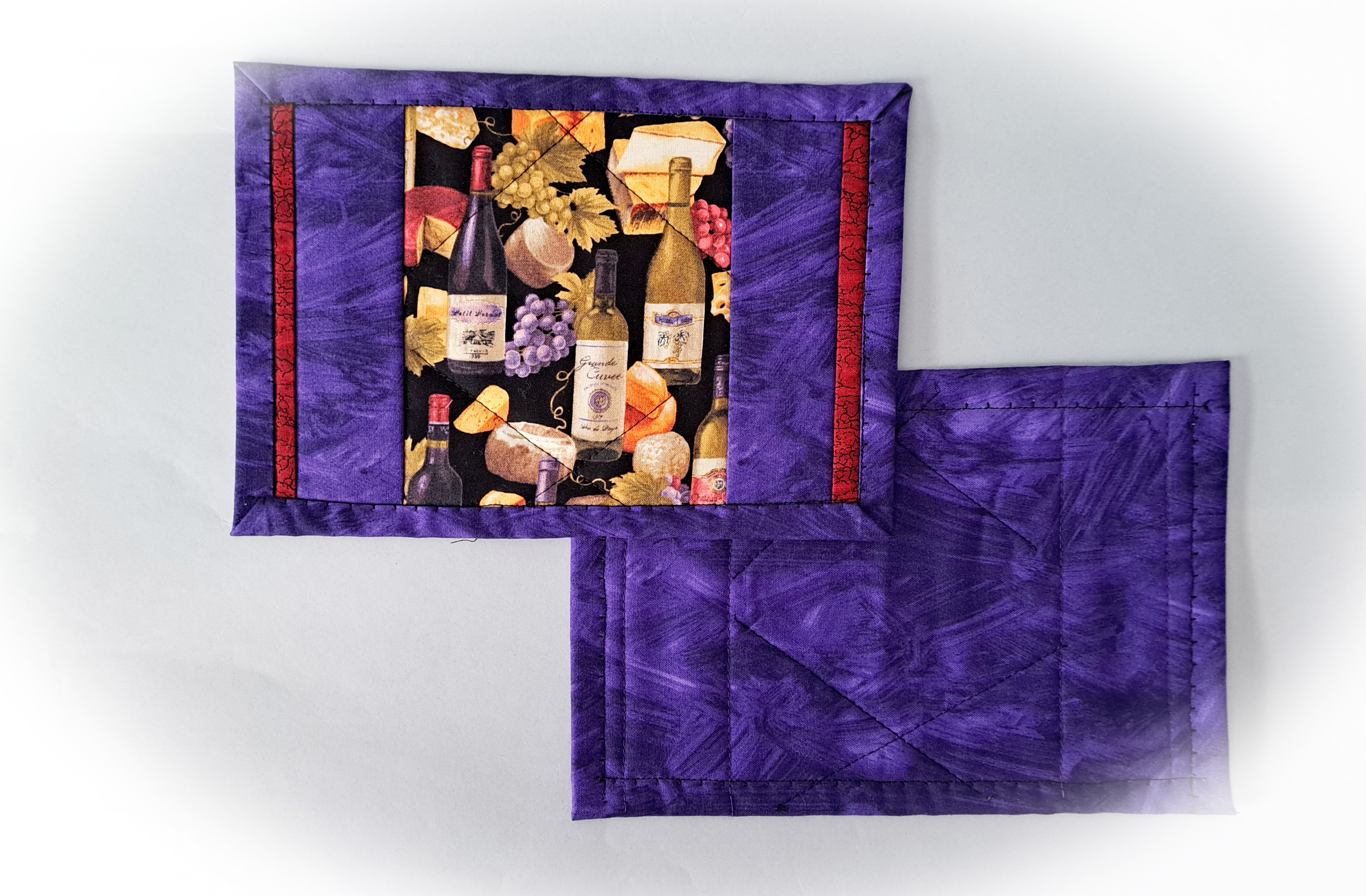 Wine Themed Quilted Mug Rugs - Set of 2