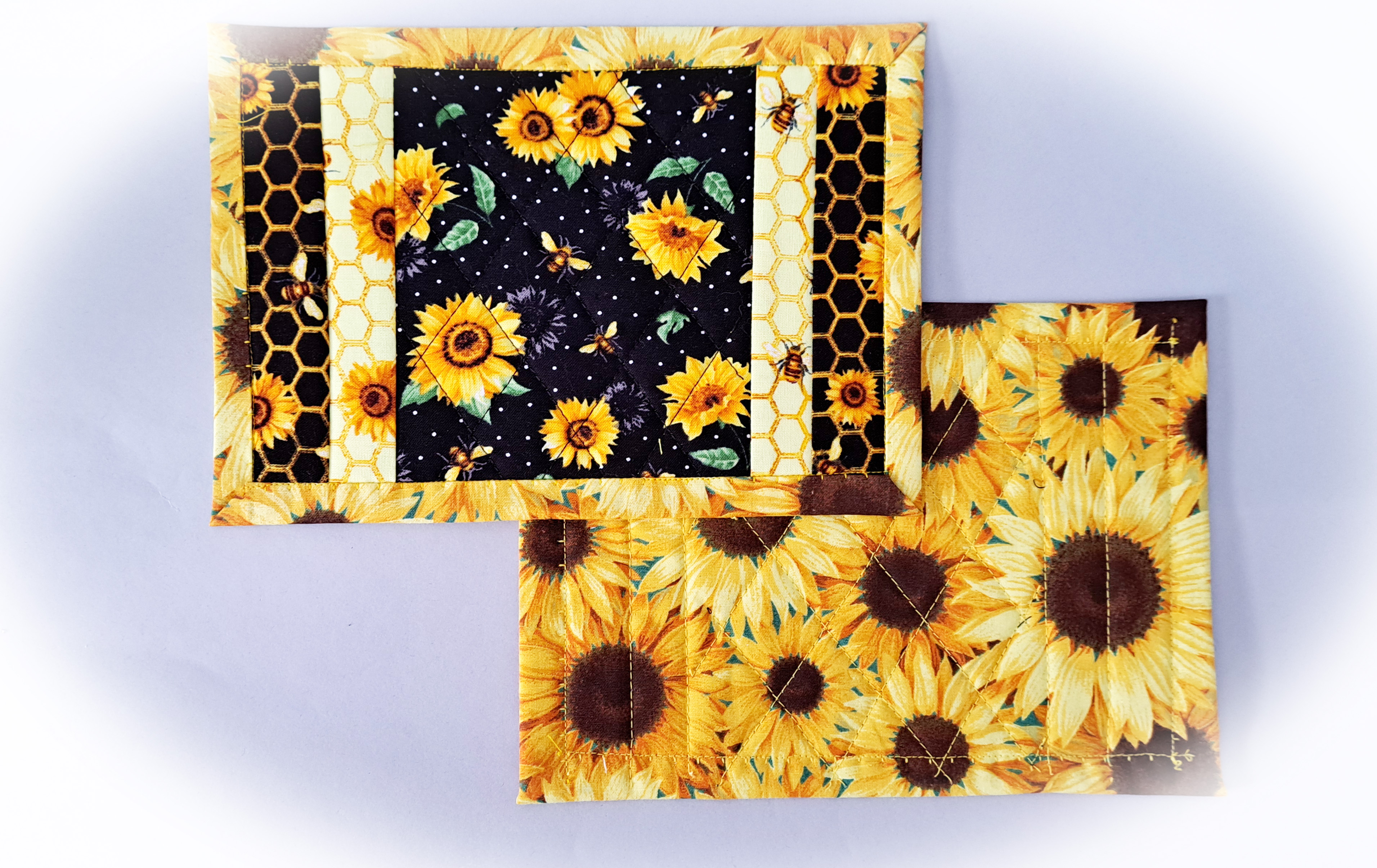 Sunflower Quilted Mug Rugs - Set of 2