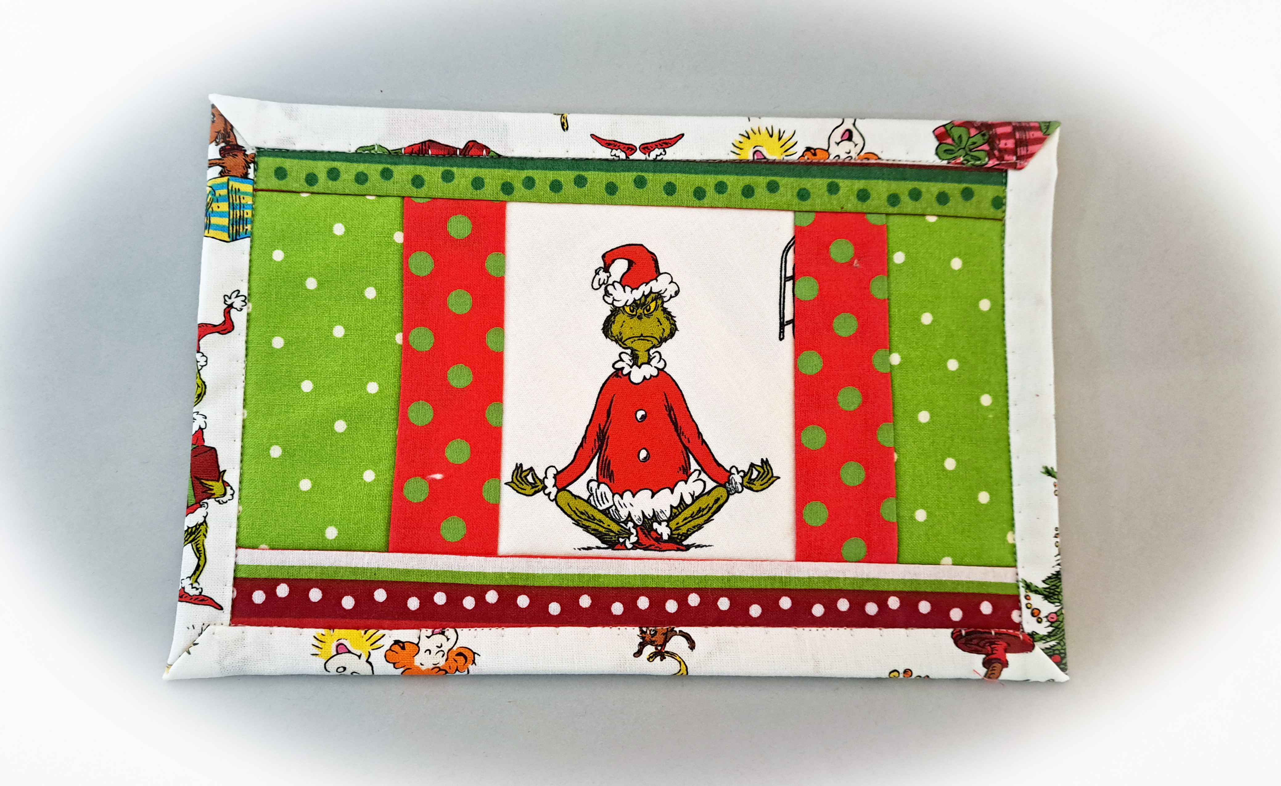 Handmade Quilted Fabric Mug Rug - Set of 2