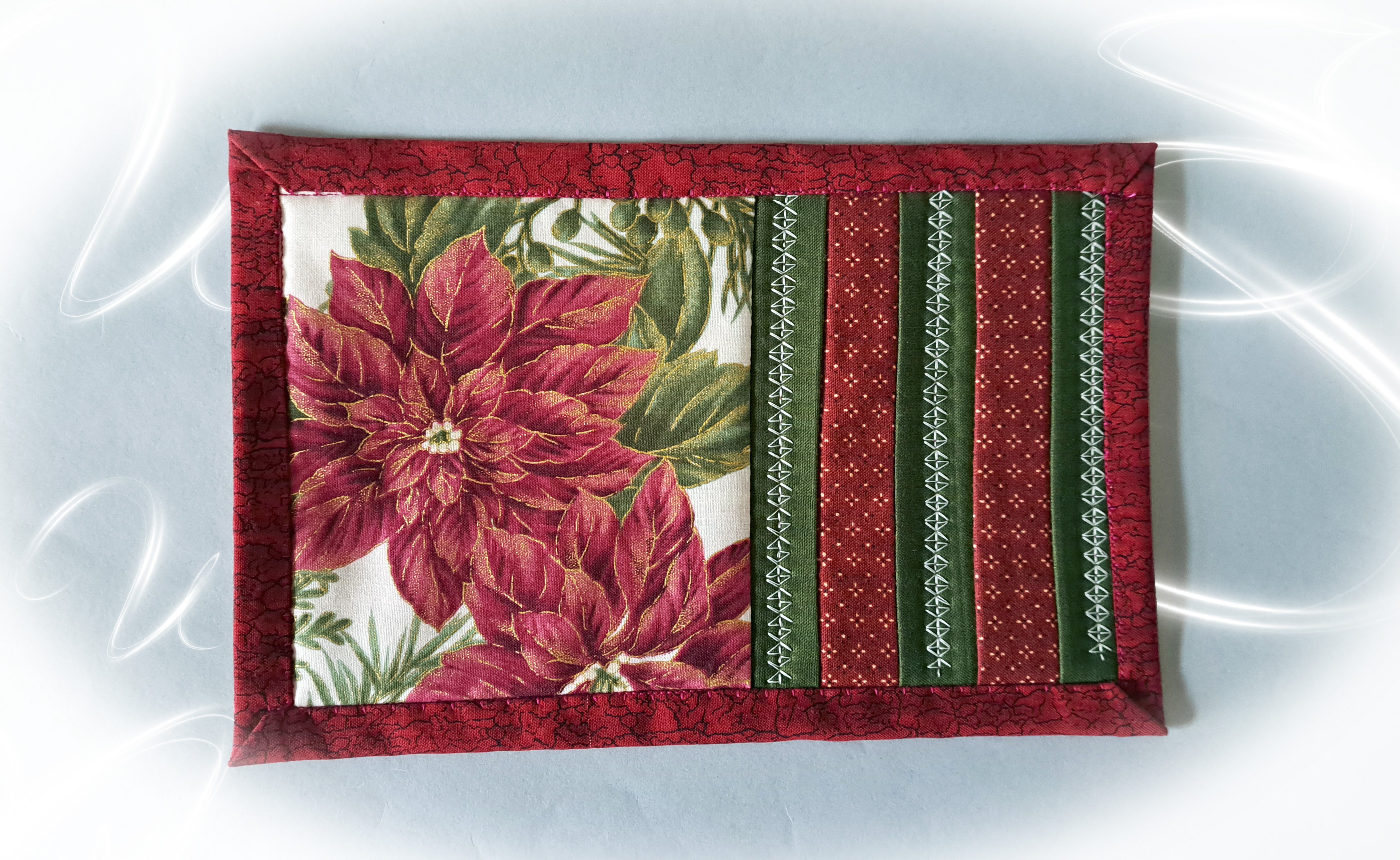 Set of 2 Handmade Poinsettia Mug Rugs
