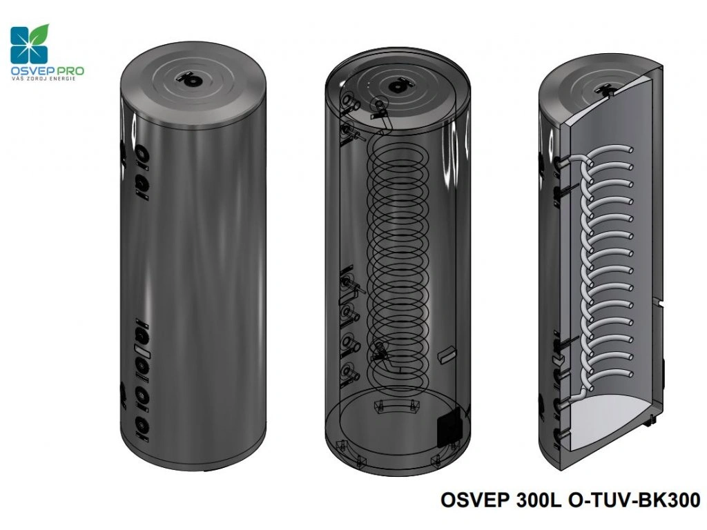 Nerezový kombinovaný ohřívač vody 300 l 