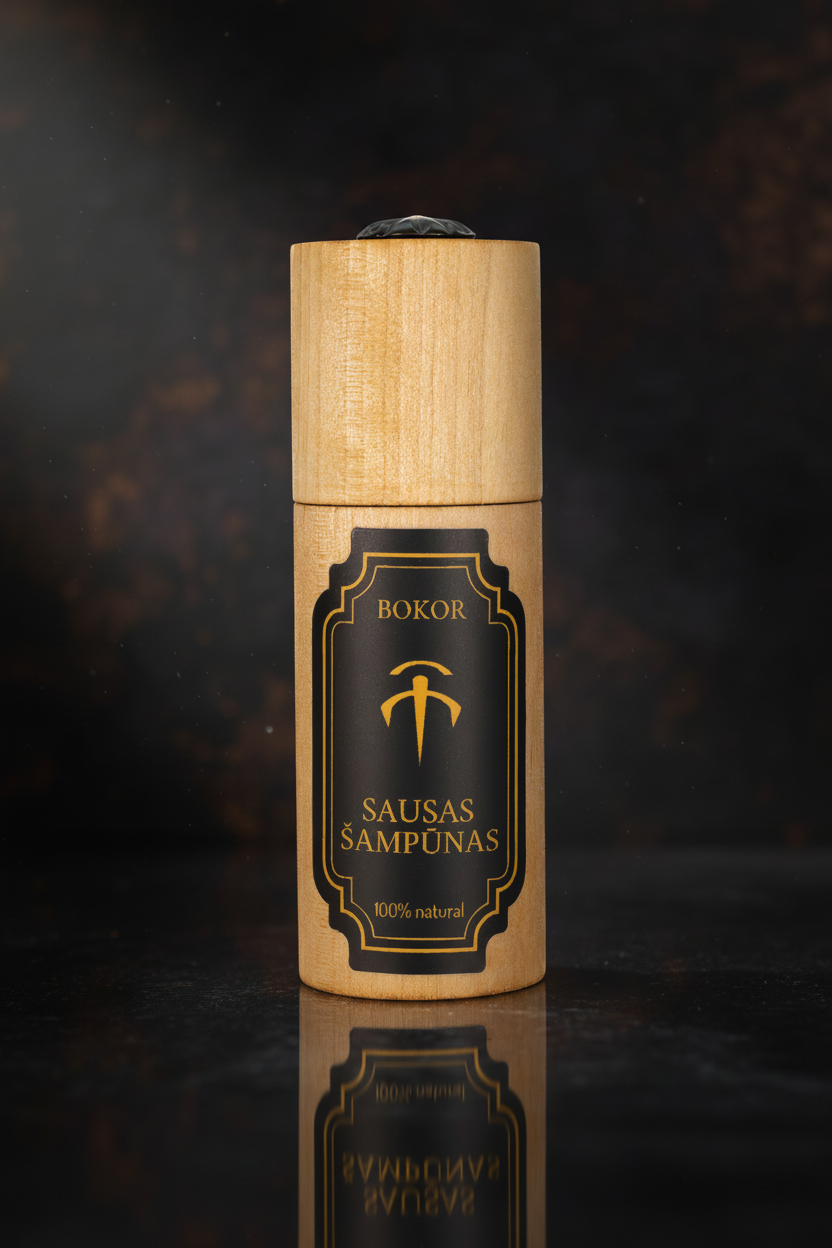 Natūralus sausas plaukų šampūnas