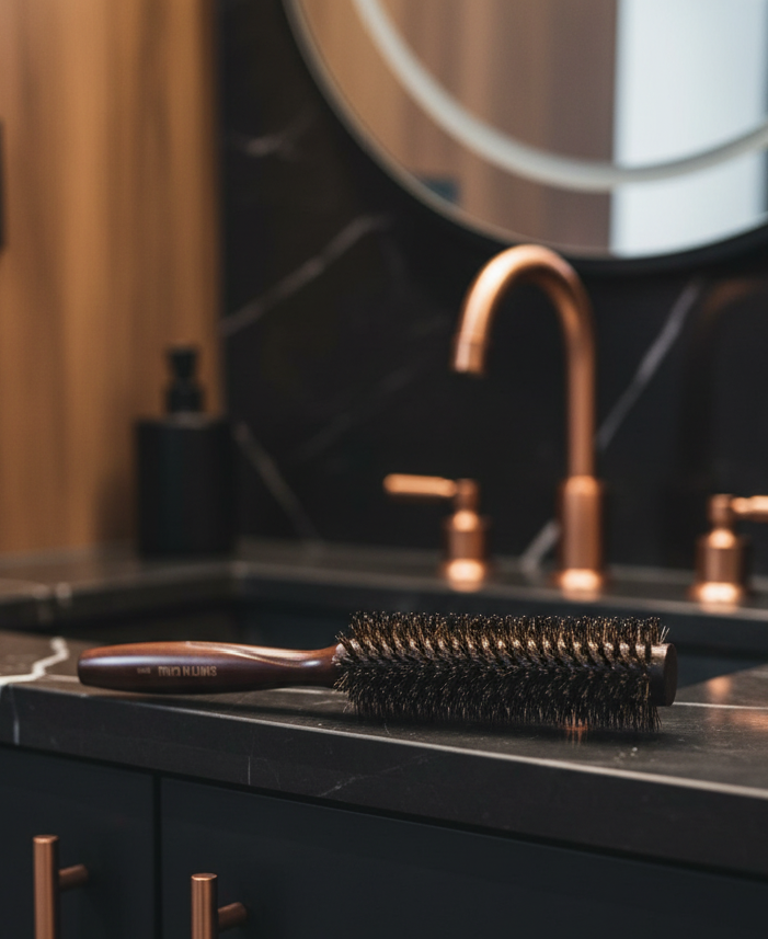 Medinis plaukų šepetys