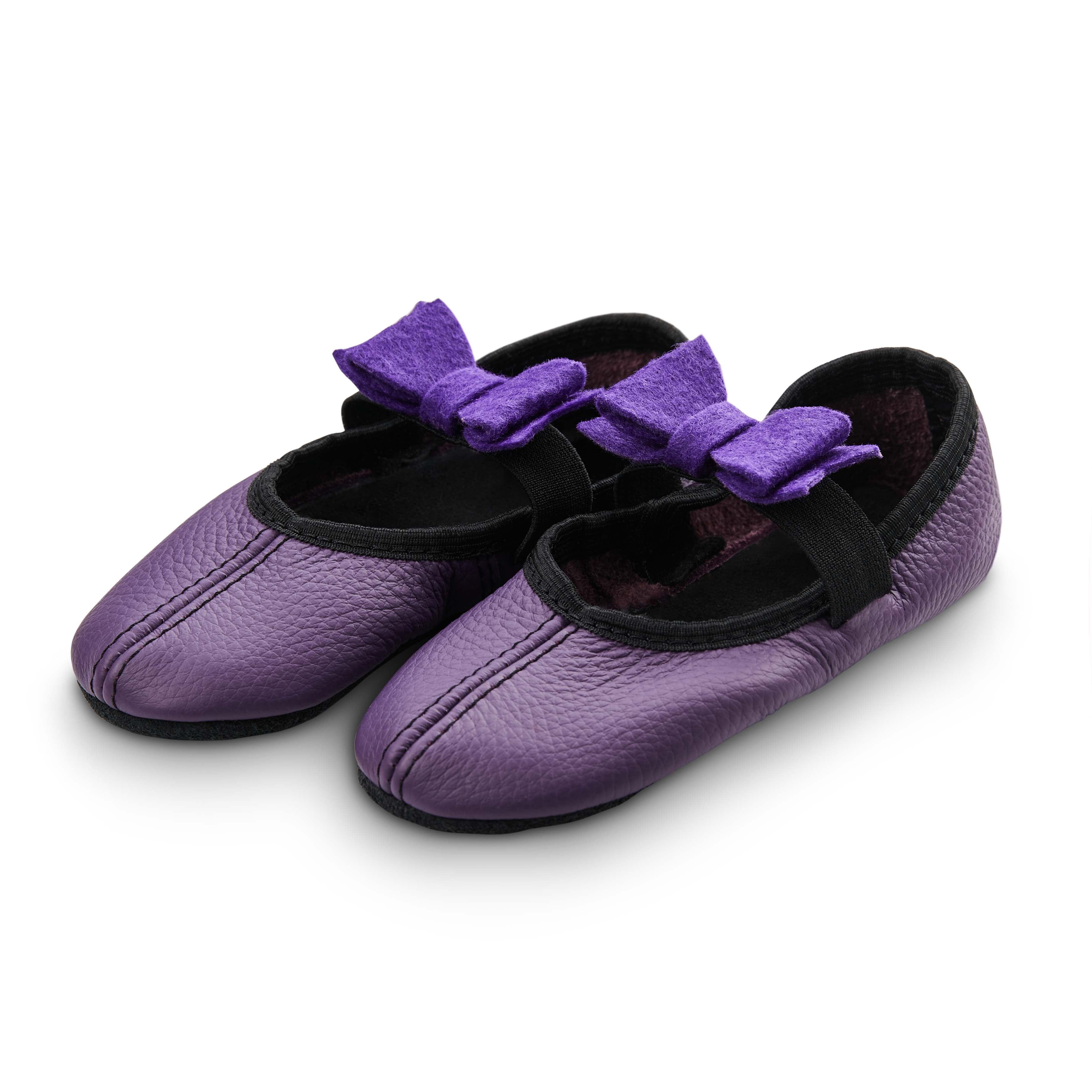 Šokių tapkutės su kaspinėliais, violetinės spalvos